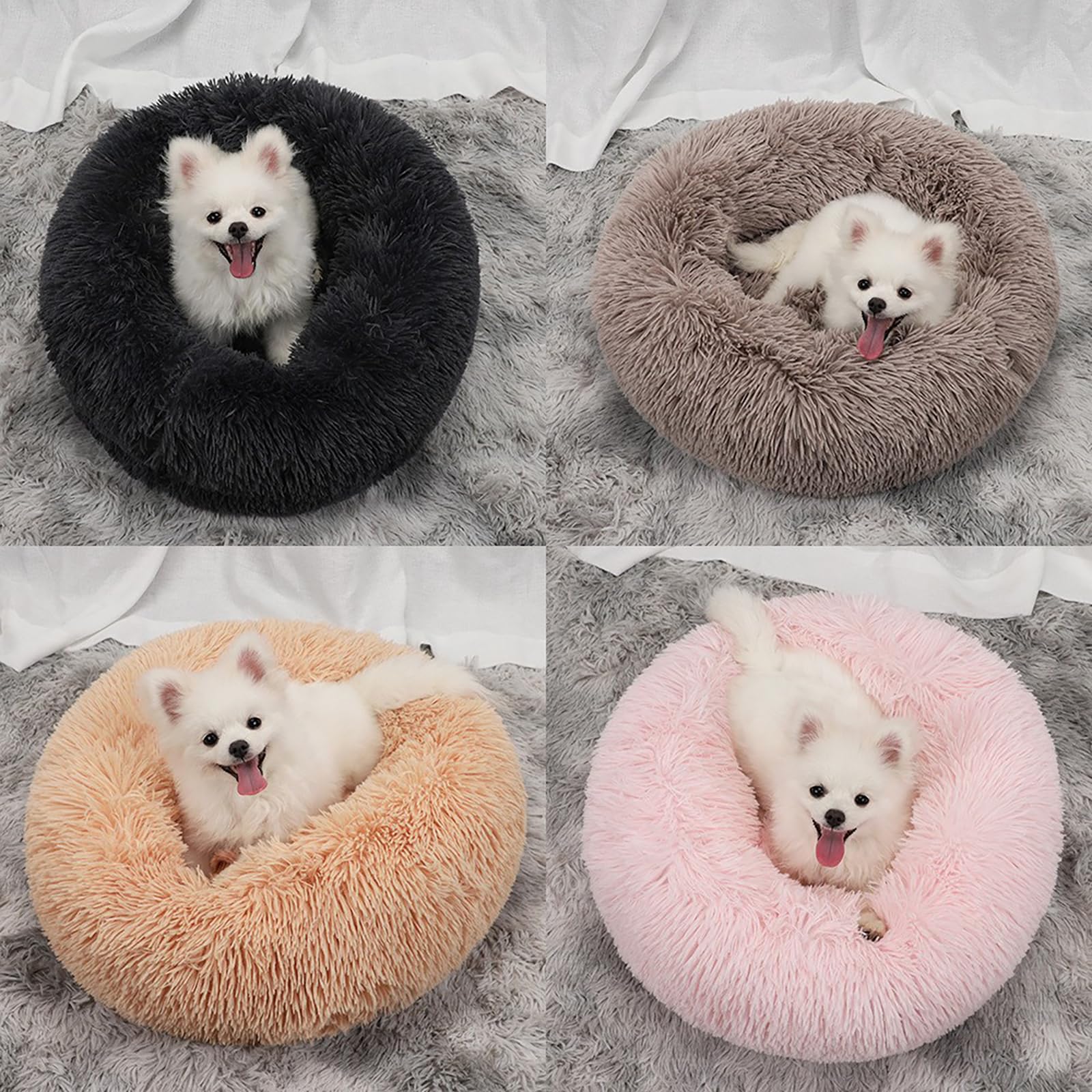 Nisrada Dog Bed For Small Medium Large Dogs, 20 Inch Calming Dogs Bed, Washable-Round Cozy Soft Pet Bed For Puppy And Kitten With Slip-Resistant Bottom