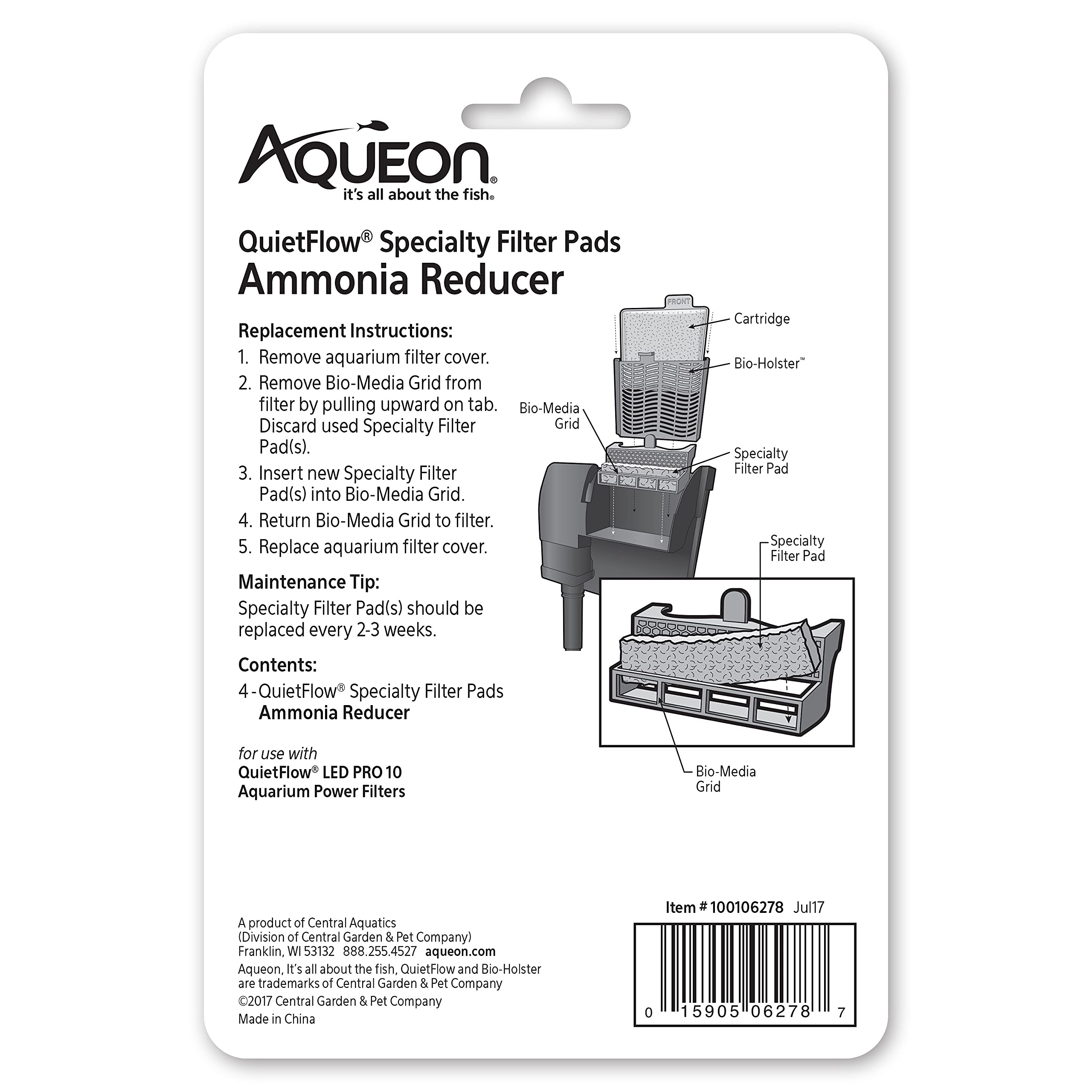 Aqueon Ammonia Reducer For Quietflow Led Pro 10 4 Count