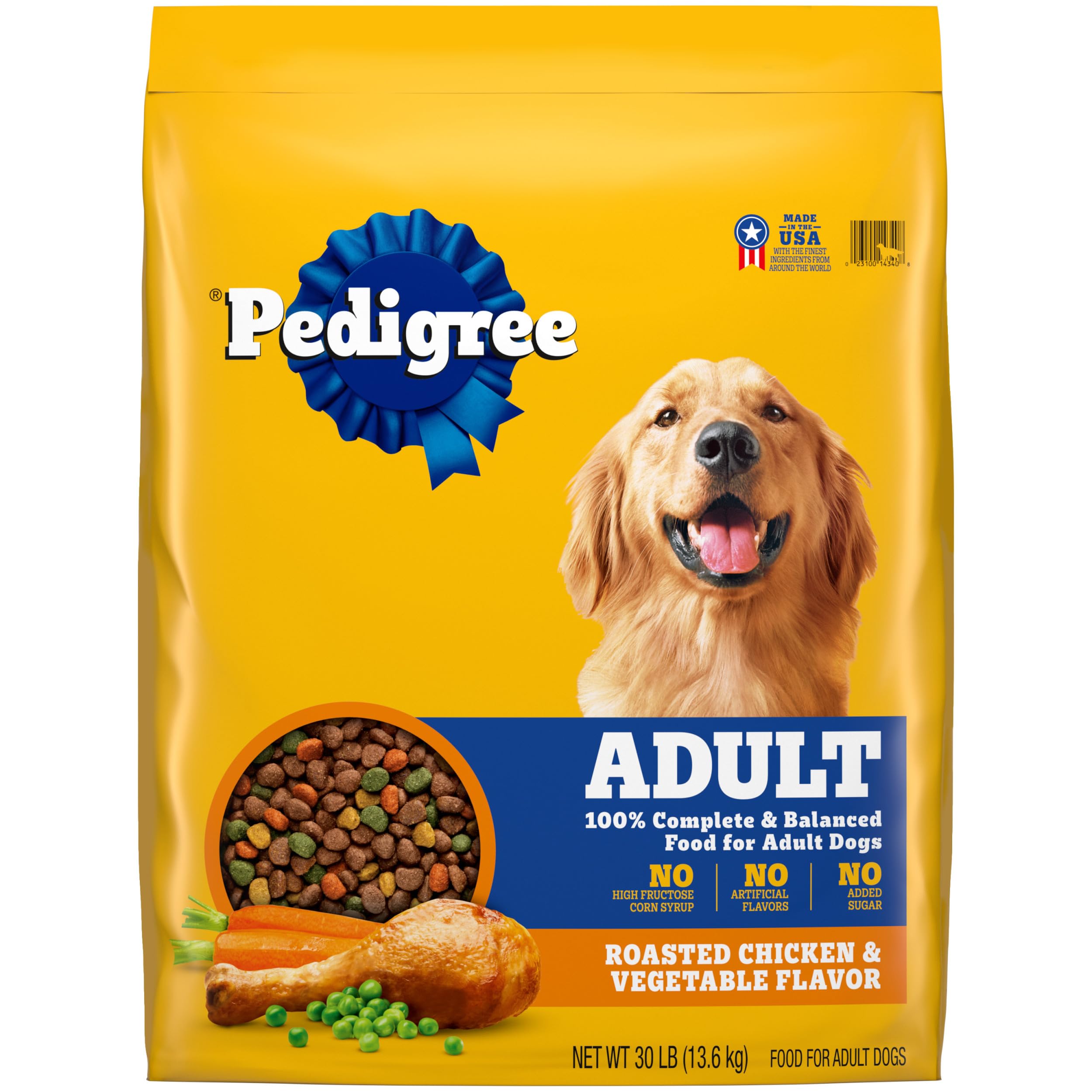 Pedigree Complete Nutrition Adult Dry Dog Food, Roasted Chicken & Vegetable Flavor, 30 lb. Bag
