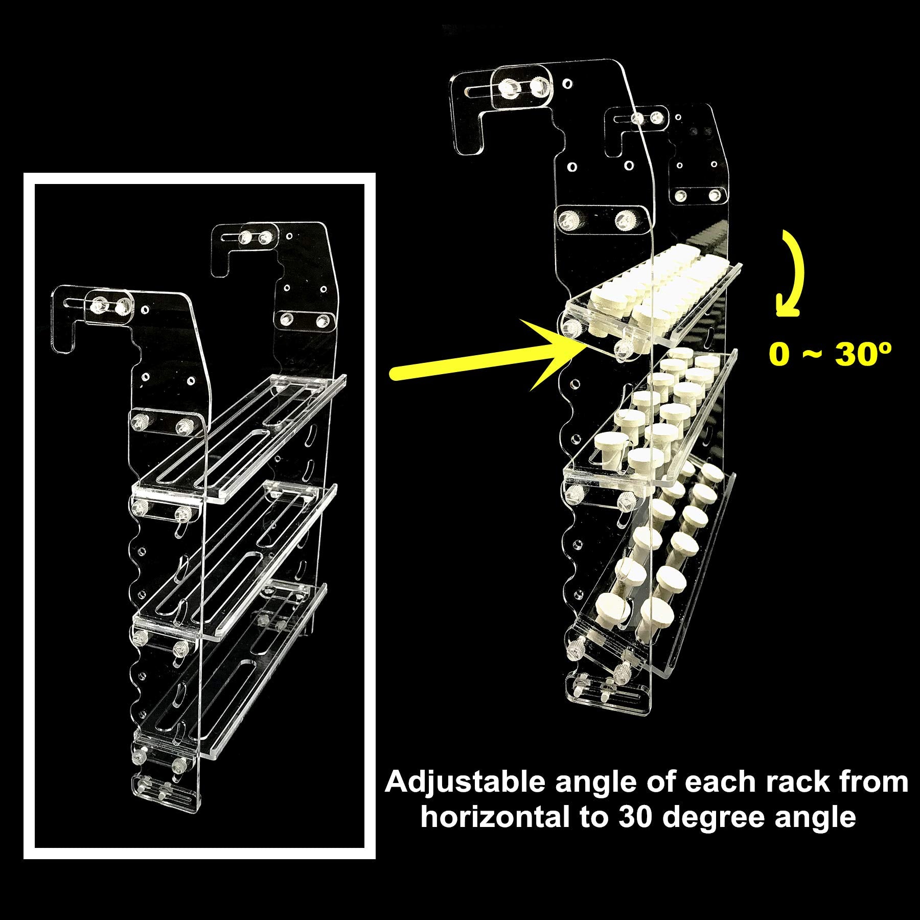 Reefing Art Vertical Frag Rack Holds Up To 84 Coral Frag Plugs Hang On Back (Large)