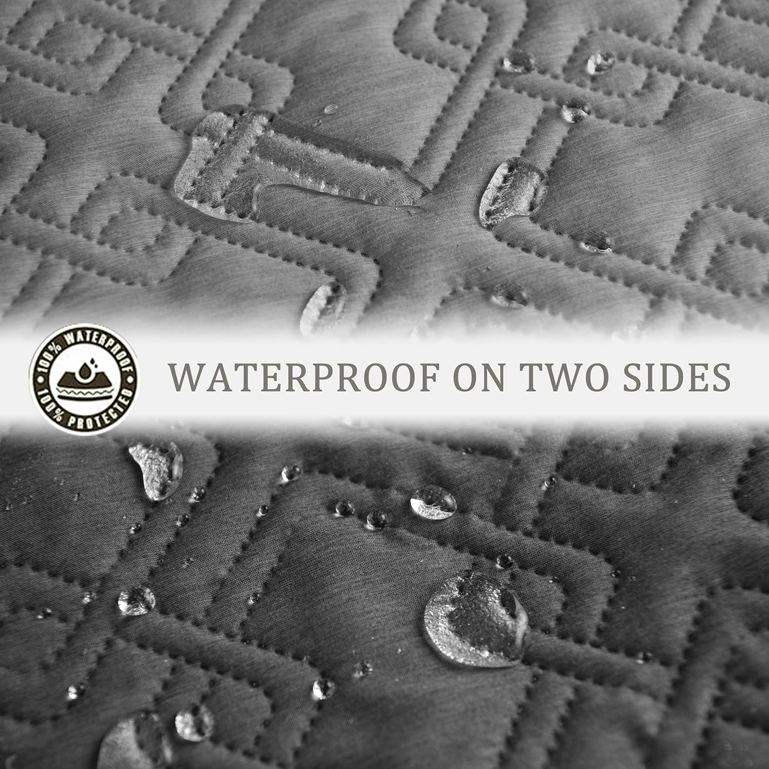 Fuguitex Waterproof Dog Bed Cover Dog Blanket For Pet Furniture Bed Couch Sofa Reversible Linen Texture(82''*82'',Dark Grey+ Lig