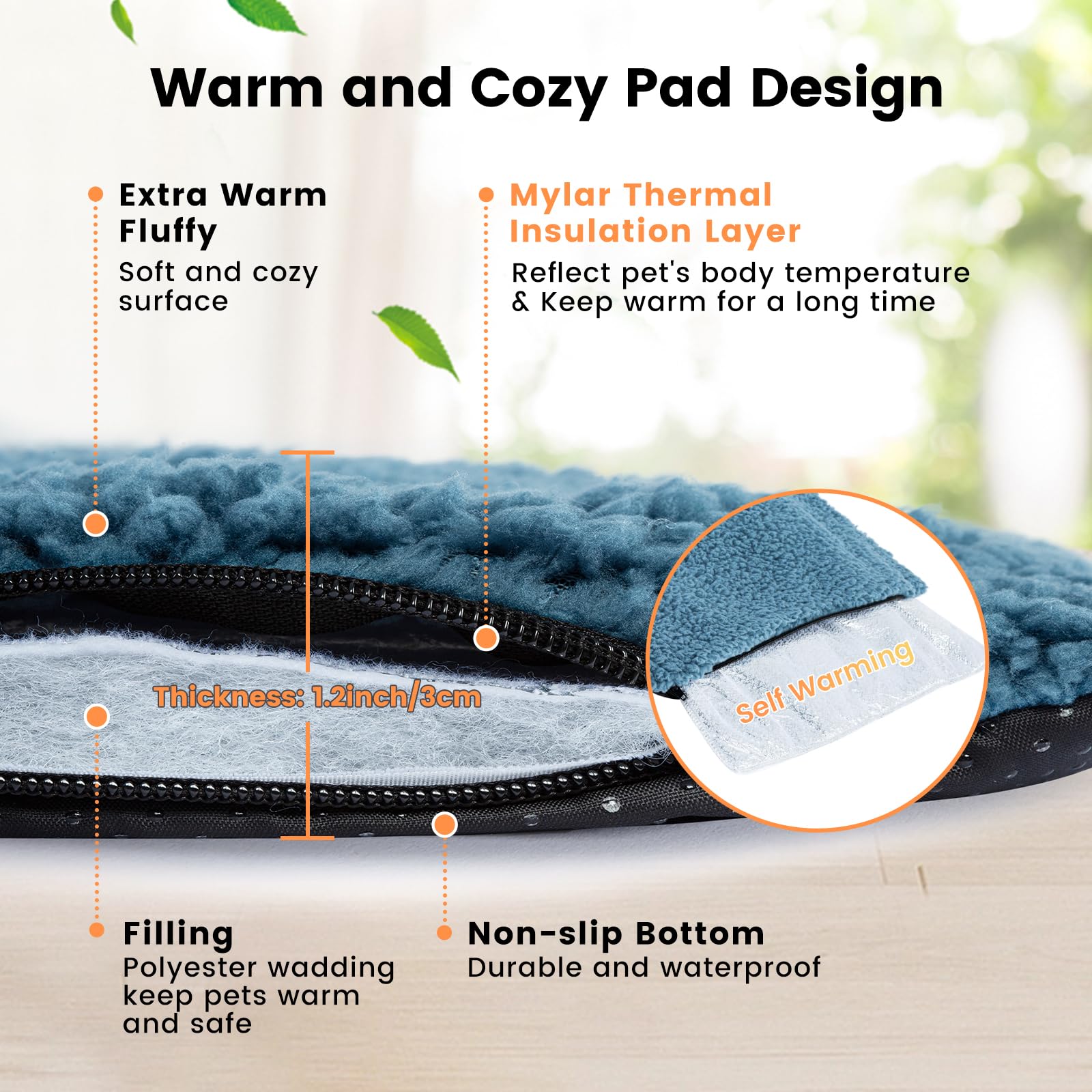 Miguel Cat Bed Self Warming Dog Bed Cat Self Heating Mat For Dog Heating Pad For Dogs House 30 X 20 Inch Thermal Dog Crate Pad,
