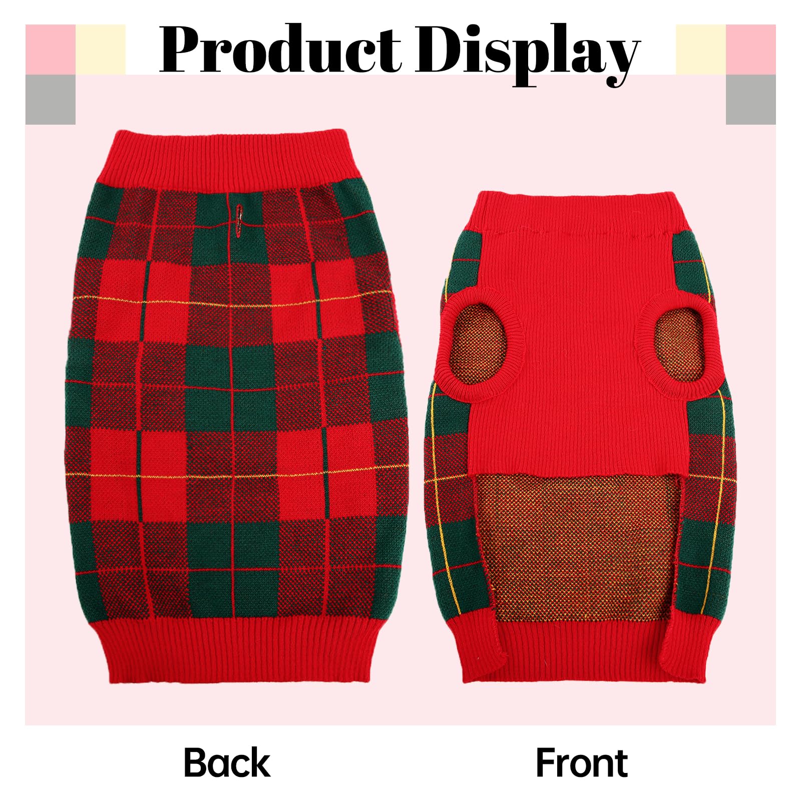 Qbleev Dog Sweater For Medium Dogs, Dog Christmas Sweater Puppy Sweaters Soft Pet Sweaters Vest Fall Dog Sweaters Turtleneck Thi