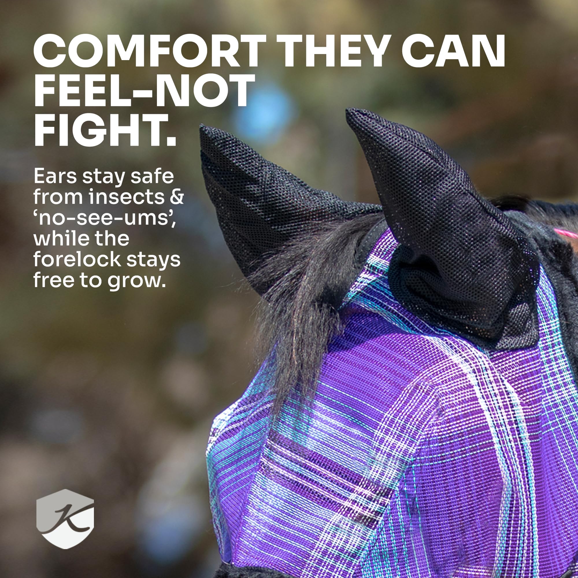 Kensington Fly Mask w/Web & Nose Size: L-Avg Color: 2017-Lavender Mint