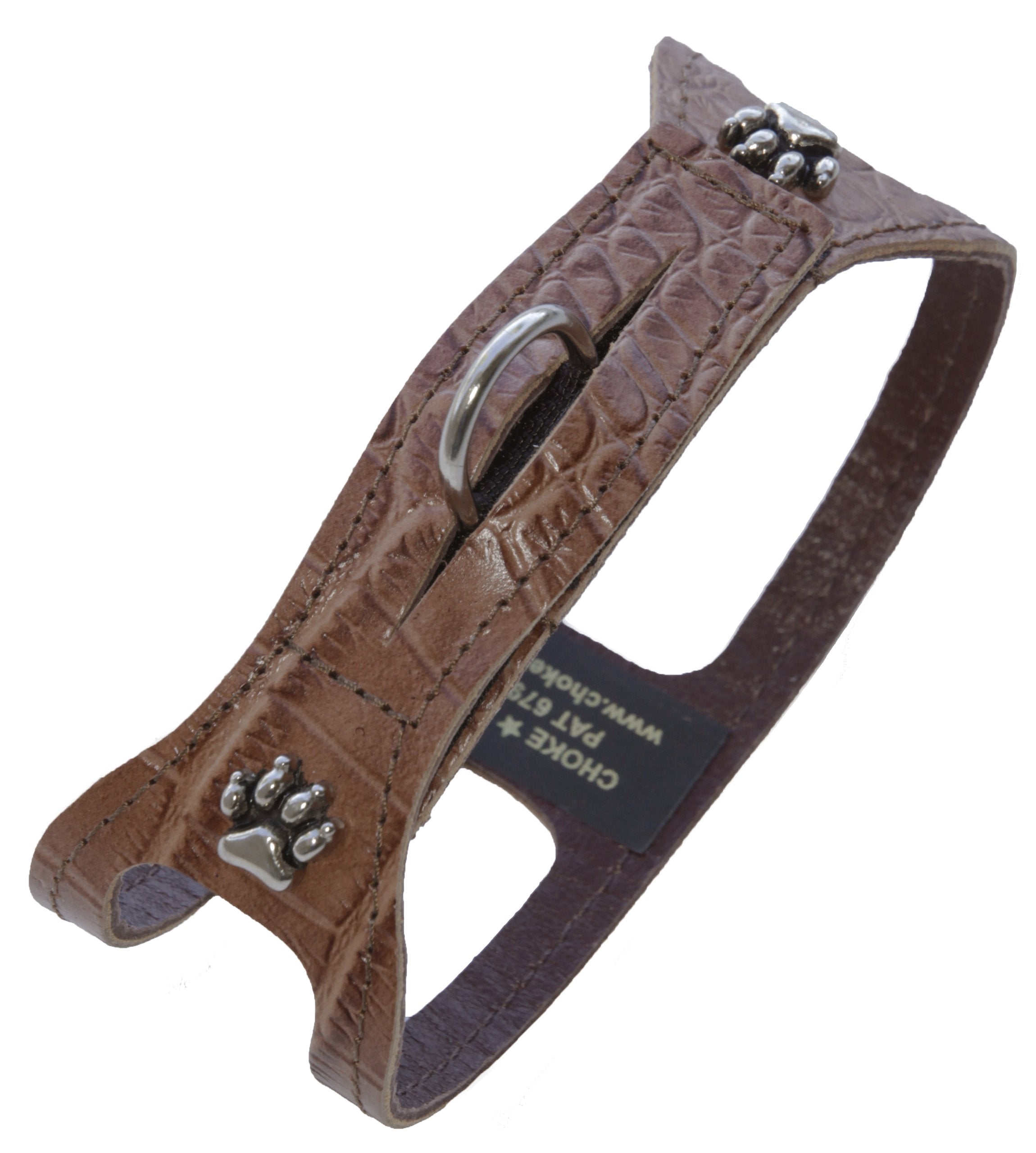 Chokefree Pet Shoulder Collar, 9', Croco Mocha