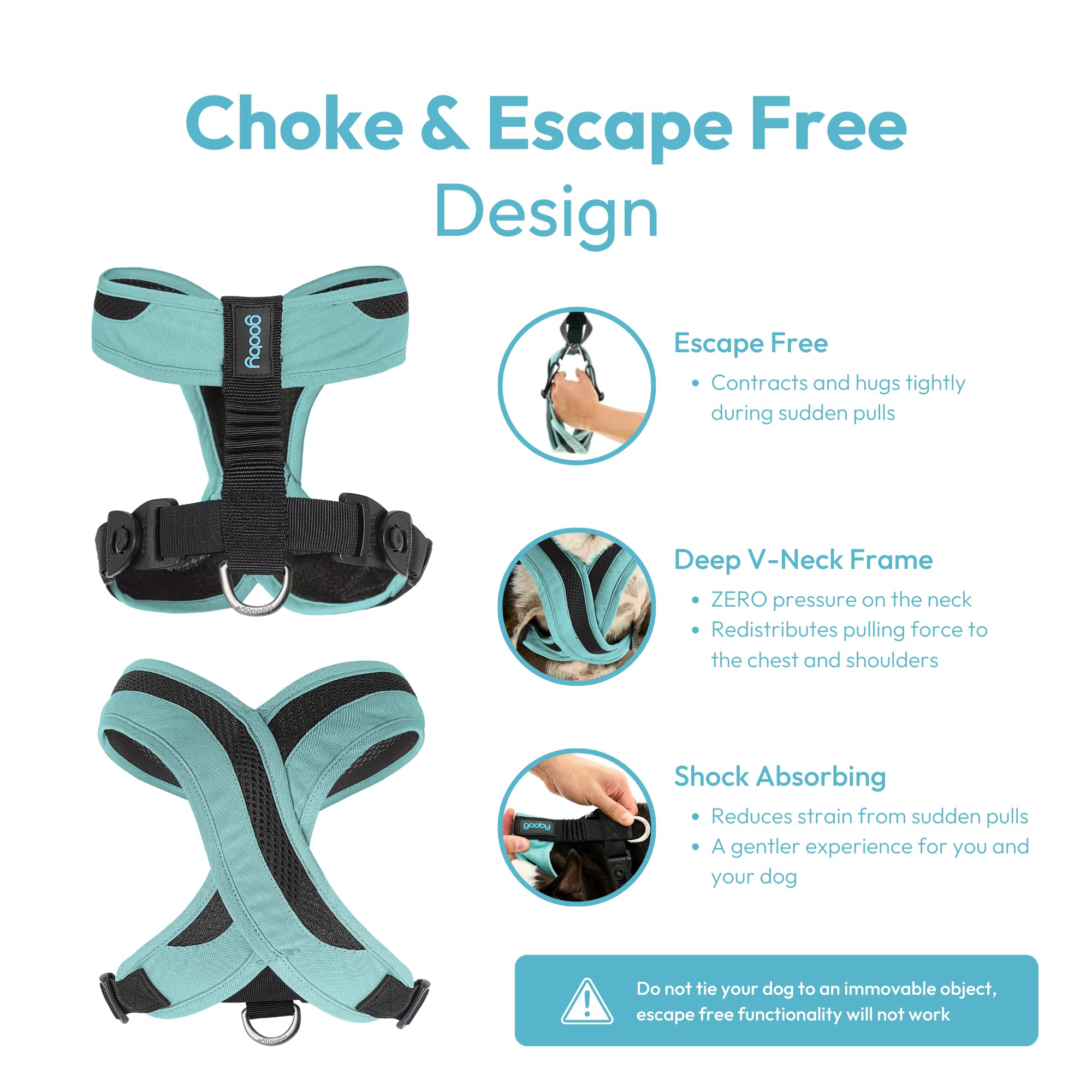 Gooby Comfort X One Dog Harness - Head-In Dog Harness For Small & Medium Sized Dogs - Escape-Free & Choke Free - Breathable Mesh