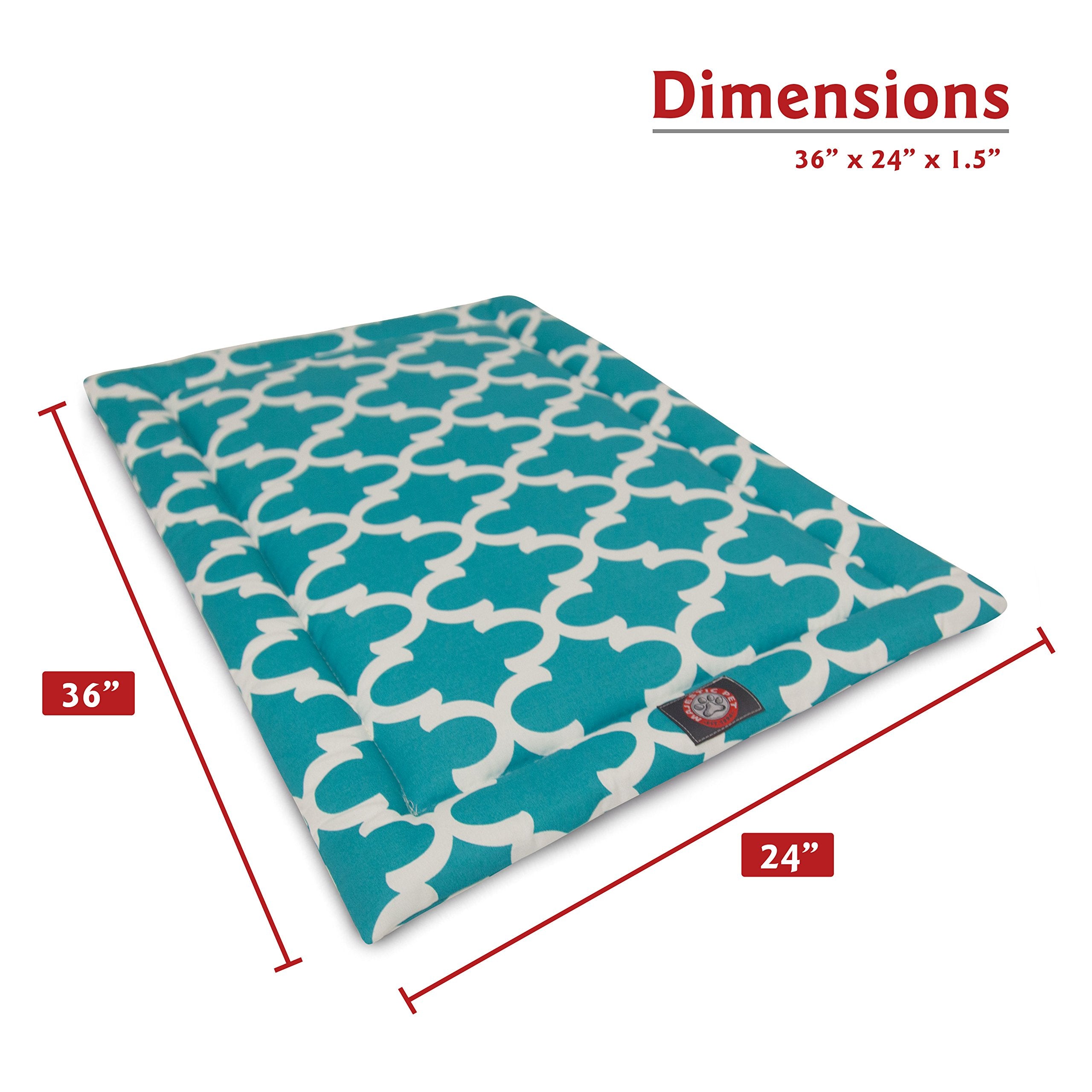 36' Trellis Teal Blue Crate Dog Bed Mat By Majestic Pet Products