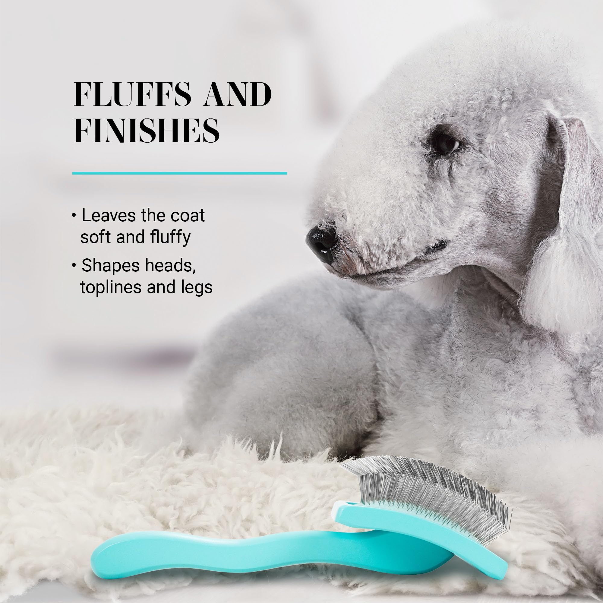 Chris Christensen Big G Dog Slicker Brush for Medium Teal Dogs, Perfect for Goldendoodles, Labradoodles, Poodles - Professional Grooming Tool