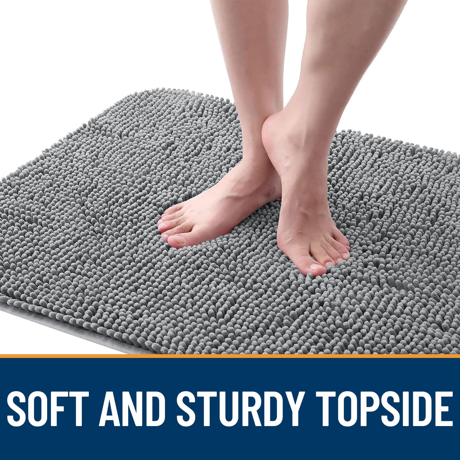 OLANLY Dog Door Mat for Muddy Paws 24x16, Absorbs Moisture and Dirt, Absorbent Non-Slip Washable Doormat, Quick Dry Chenille Mud