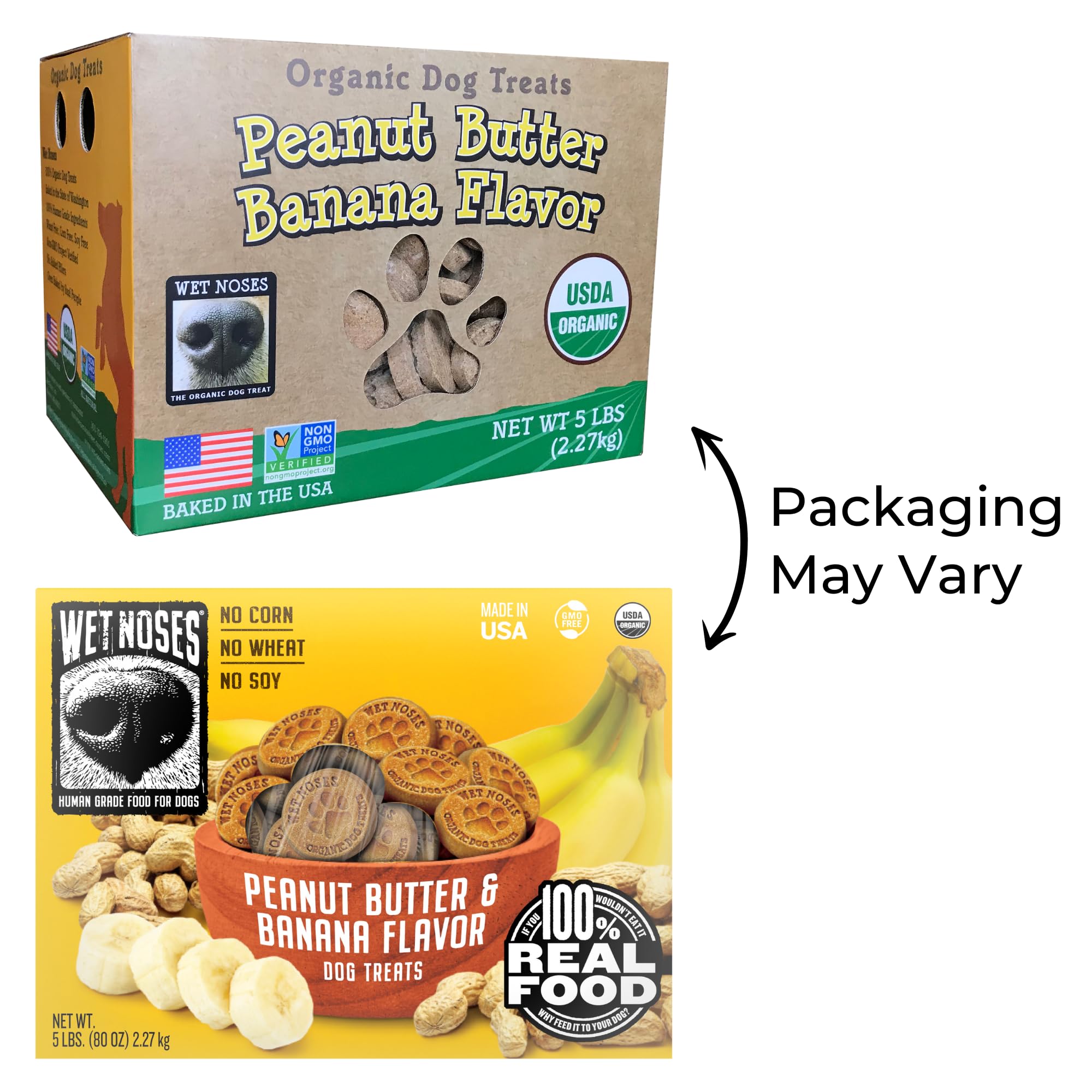 Wet Noses Organic Crunchy Dog Treats - for All Pet Sizes, Breeds - Senior Dog Snack - 100% Human-Grade - Delicious Chews for Dog