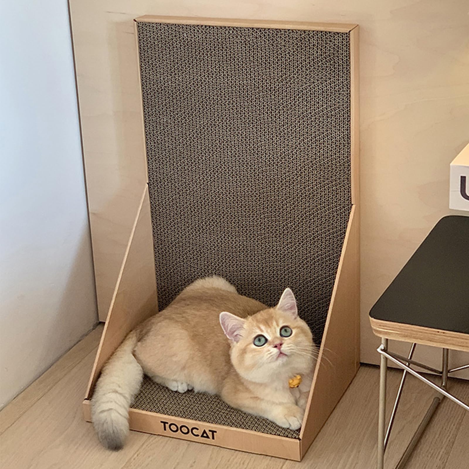 Looptime L Shape Cat Scratching Board,19.69'' Large Cat Scratchers For Indoor Cats,Furniture Protection Cardboard Cat Scratcher,