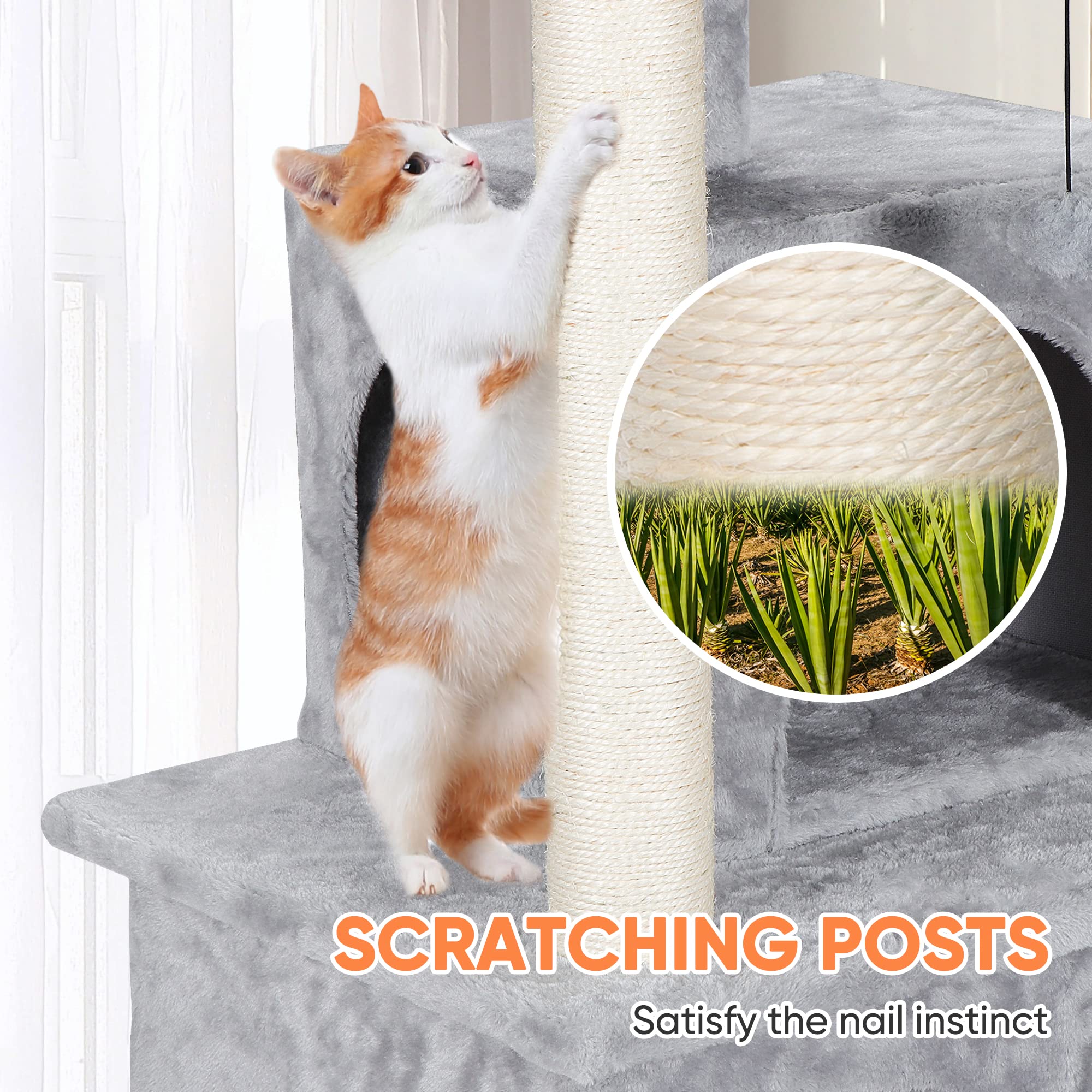 Nova Microdermabrasion Cat Tree For Indoor Cats Cat Tower Cat Scratching Post 34 In Cat Condo Ultra Soft Plush Covering Cat Furniture For Kittens Pet Play House