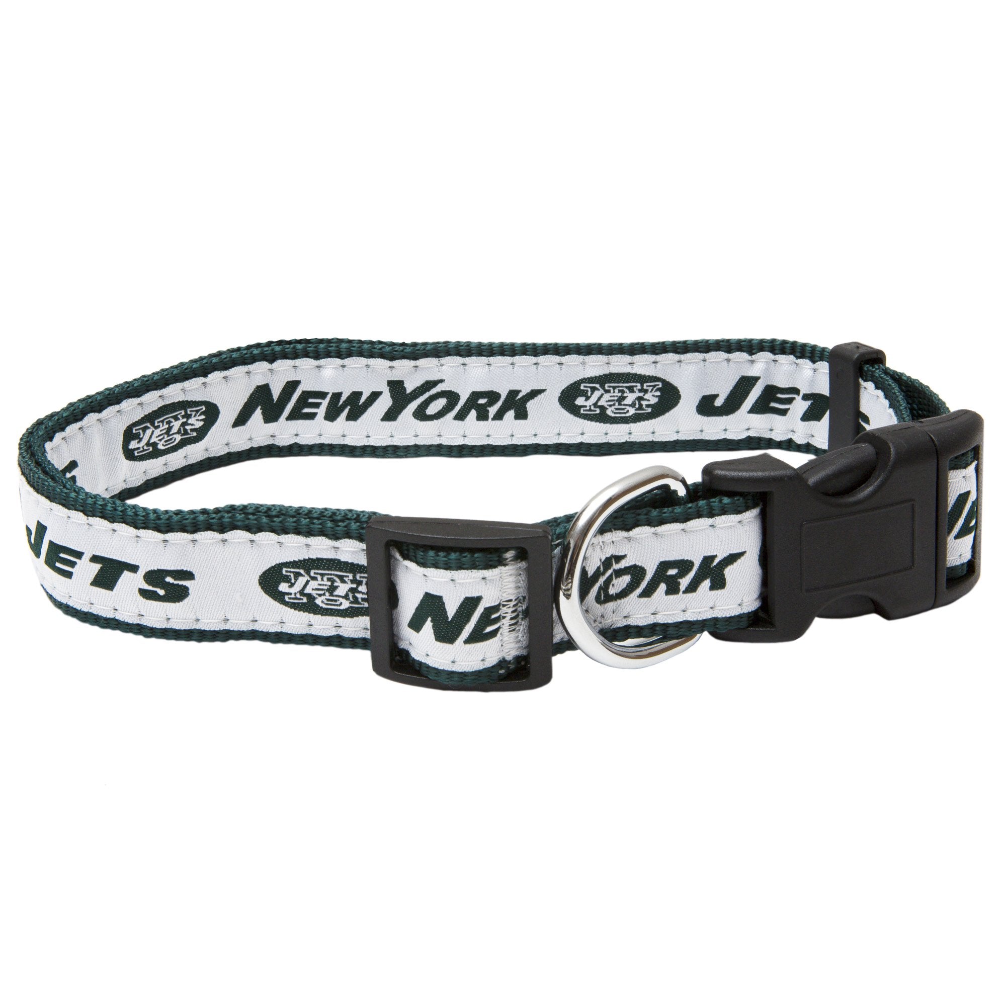 Pets First NFL New York Jets Licensed PET COLLAR, Large - Heavy-Duty, Strong, and Durable Dog Collar. Available in 31 Football T