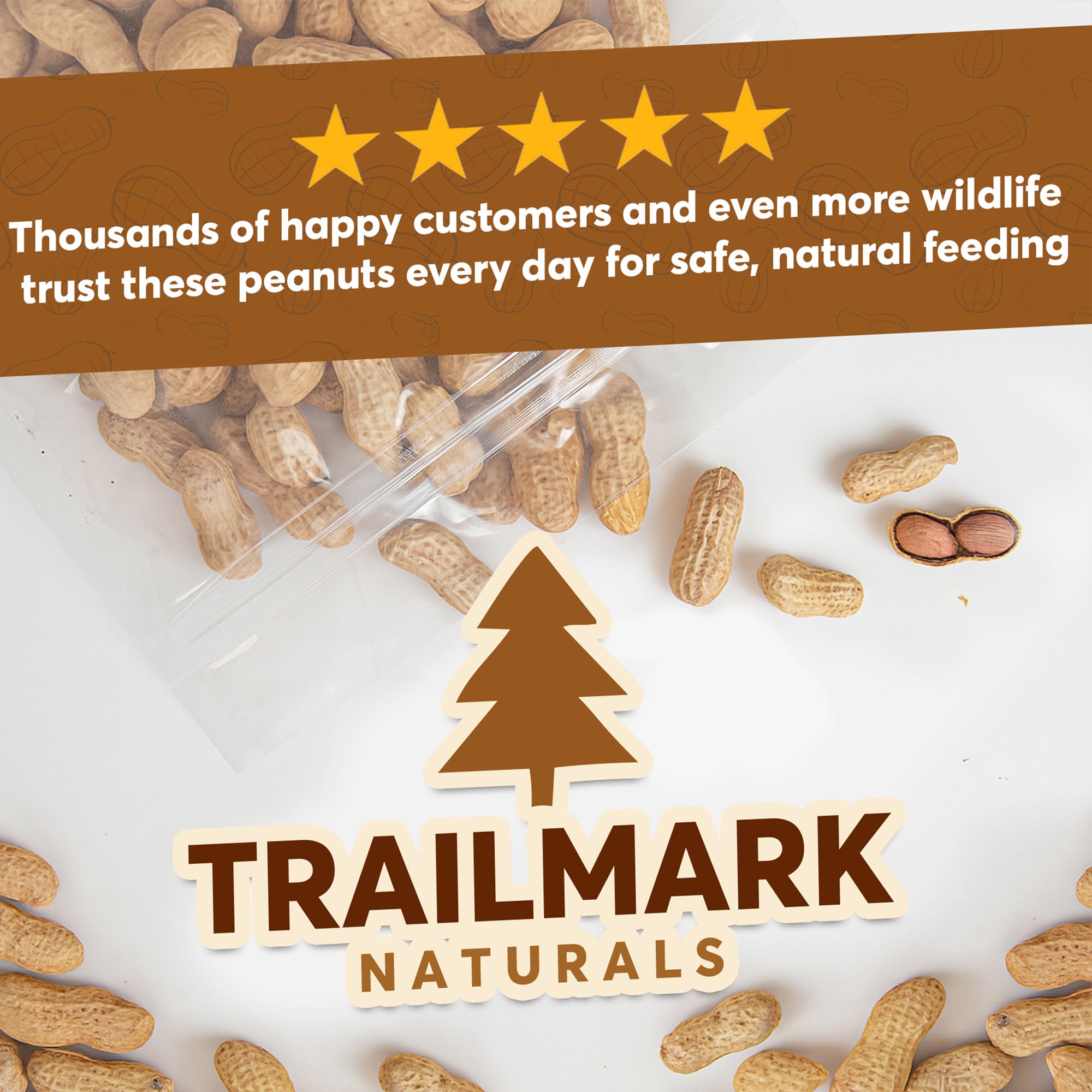 TRAILMARK NATURALS Raw Peanuts for Squirrels & Birds - 10 LB, In-Shell, Grown in the USA
