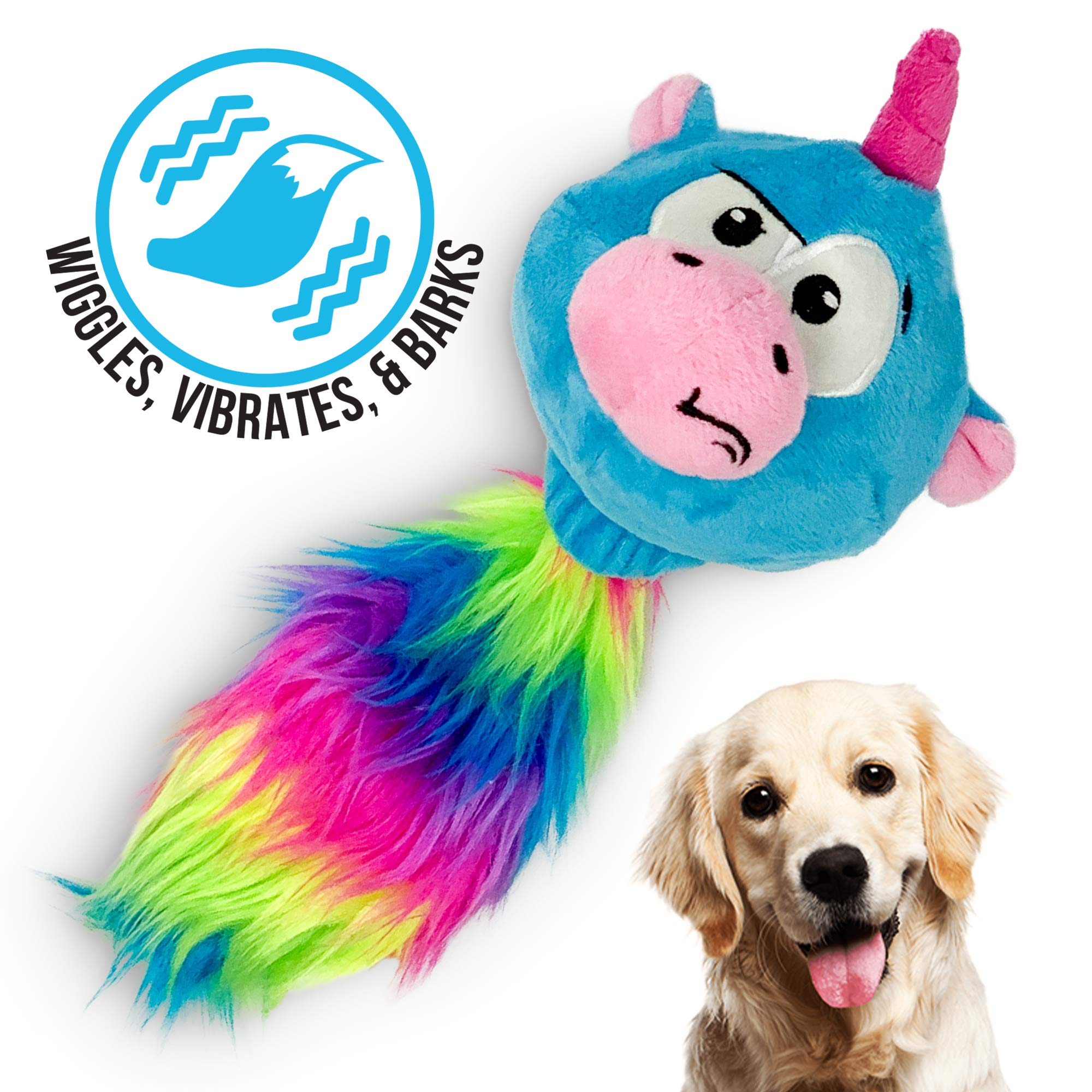 Hyper Pet Doggie Pal Unicorn Plush Toy - Interactive, Wiggles, Vibrates & Barks, Full Unit, Perfect for Boredom & Stimulating Play