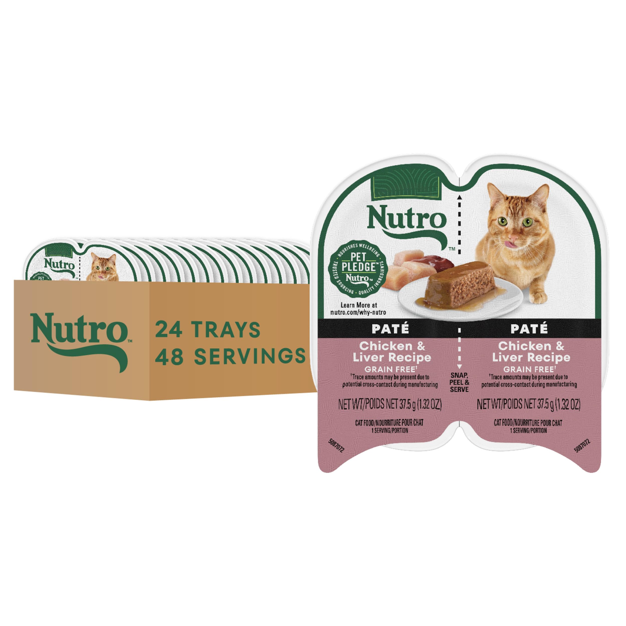 Nutro Perfect Portions Wet Cat Food Pate Chicken & Liver Recipe, 2.64 oz. Twin-Pack Trays (24 Count, Pack of 1)