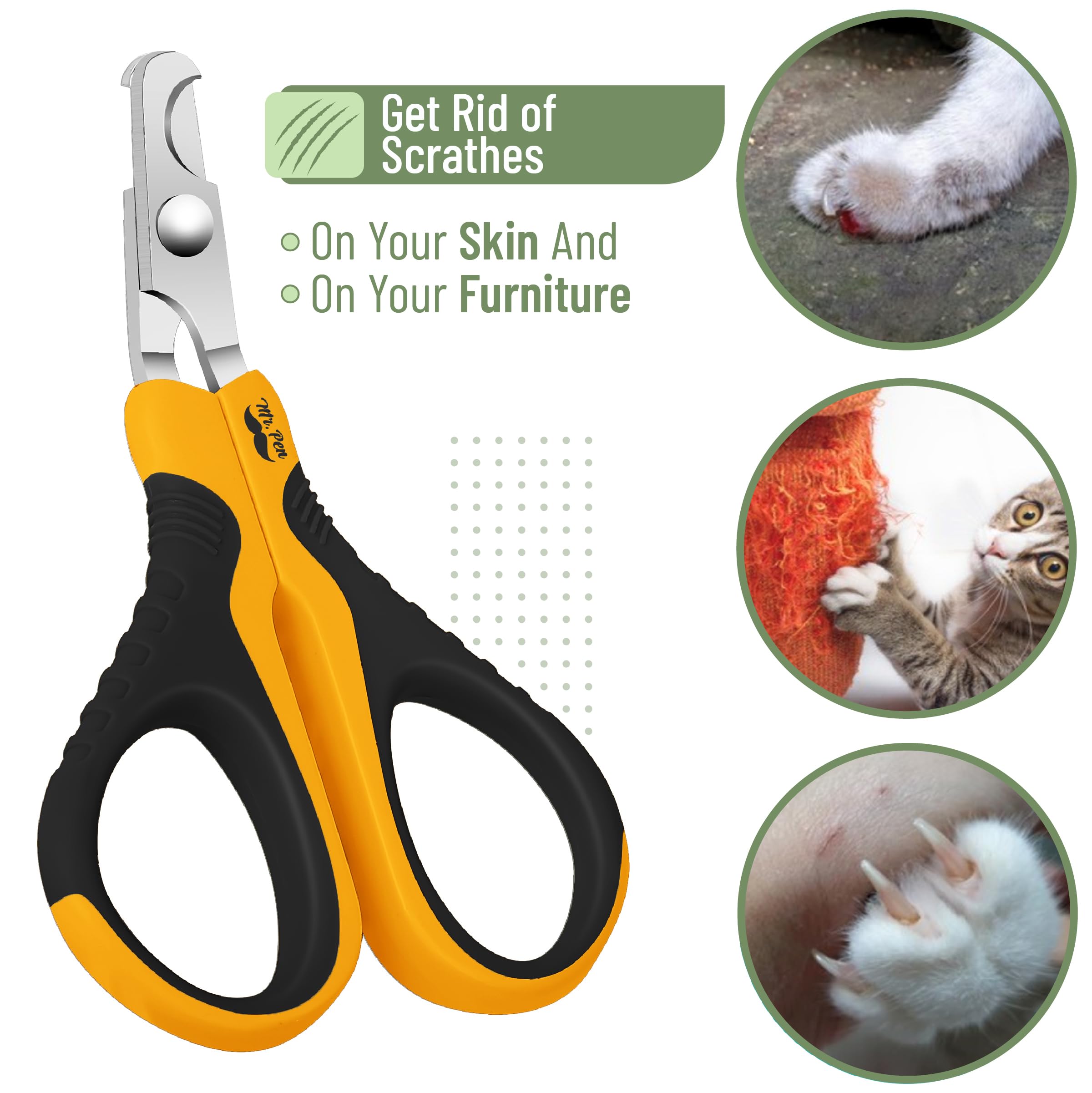 Mr. Pen- Cat Nail Clipper, Cat Nail Trimmer, Cat Nail Clippers, Cat Claw Clippers, Cat Clippers For Nails, Pet Nail Clippers, Kitten Nail Clipper Small Dog Nail Clipper, Cat Claw Trimmer, Orange/Black