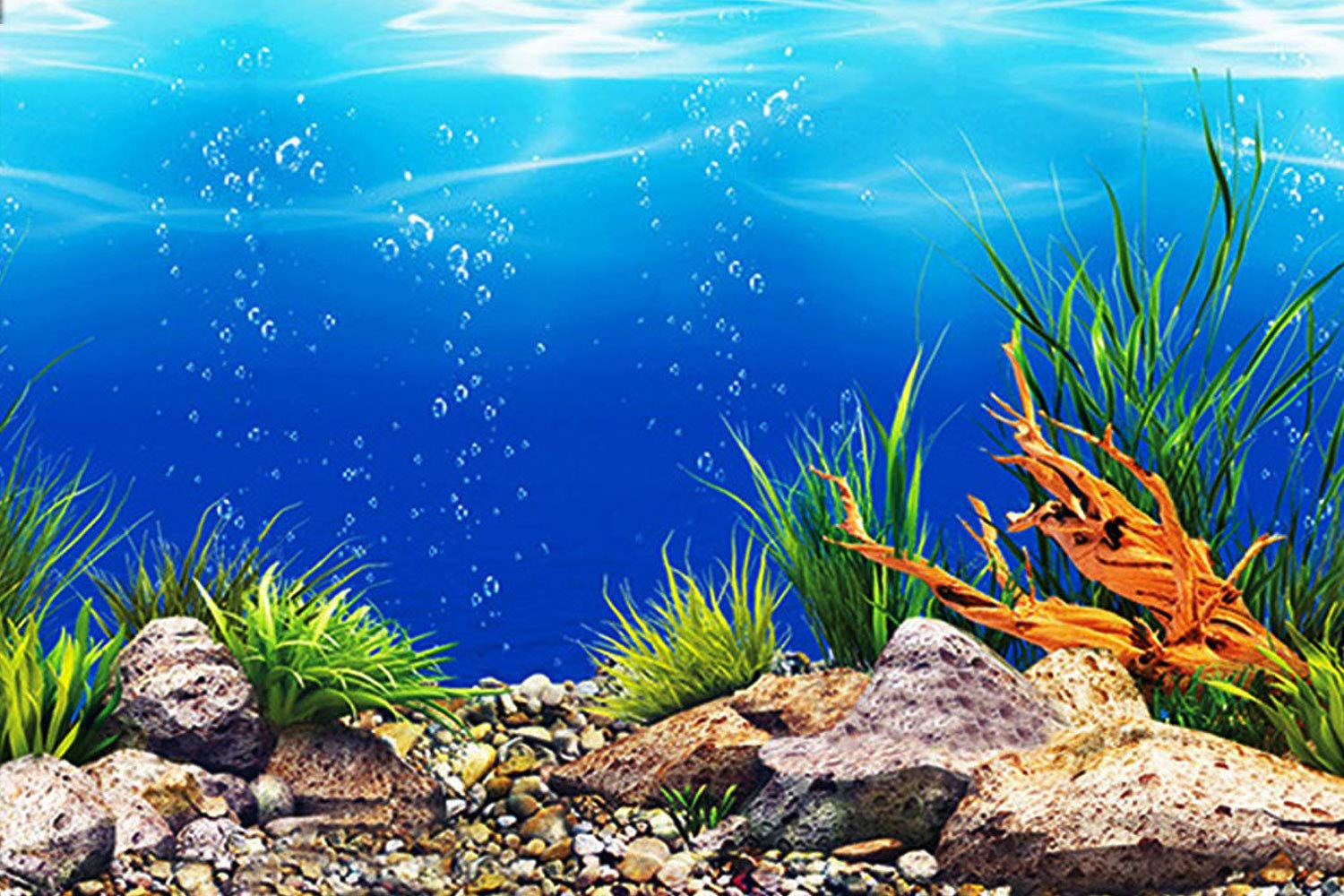 Elebox New 20' X 48' Fish Tank Background Paper Wallpaper 2 Sided Colorful Seaweed Water Plants Aquarium Background Hd Poster Decorations