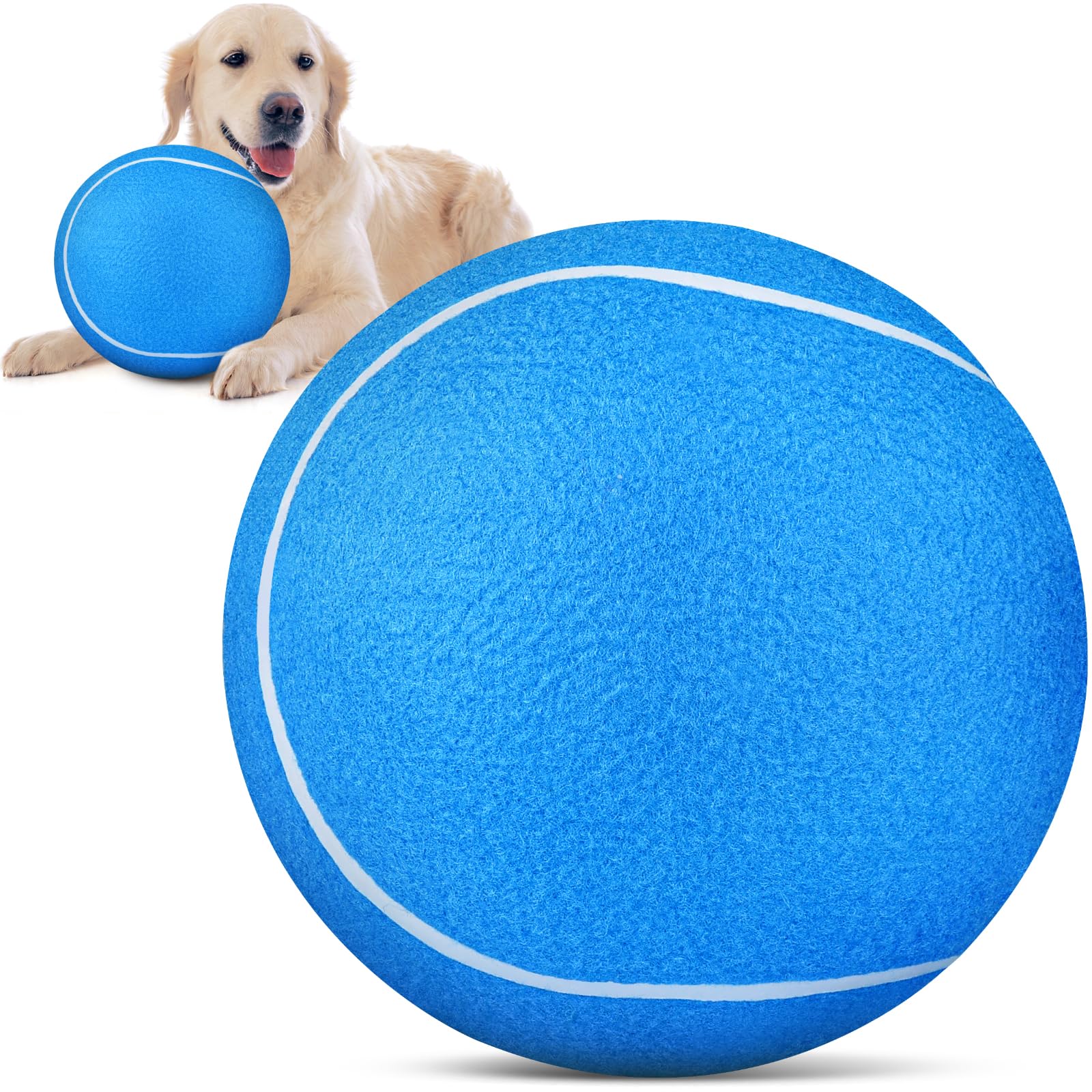 QDAN Giant Large Tennis Ball for Dogs: 9.5'' Big Ball for Dogs for Outdoor Play, Big Tennis Balls Dog Toy, Tennis Balls for Smal