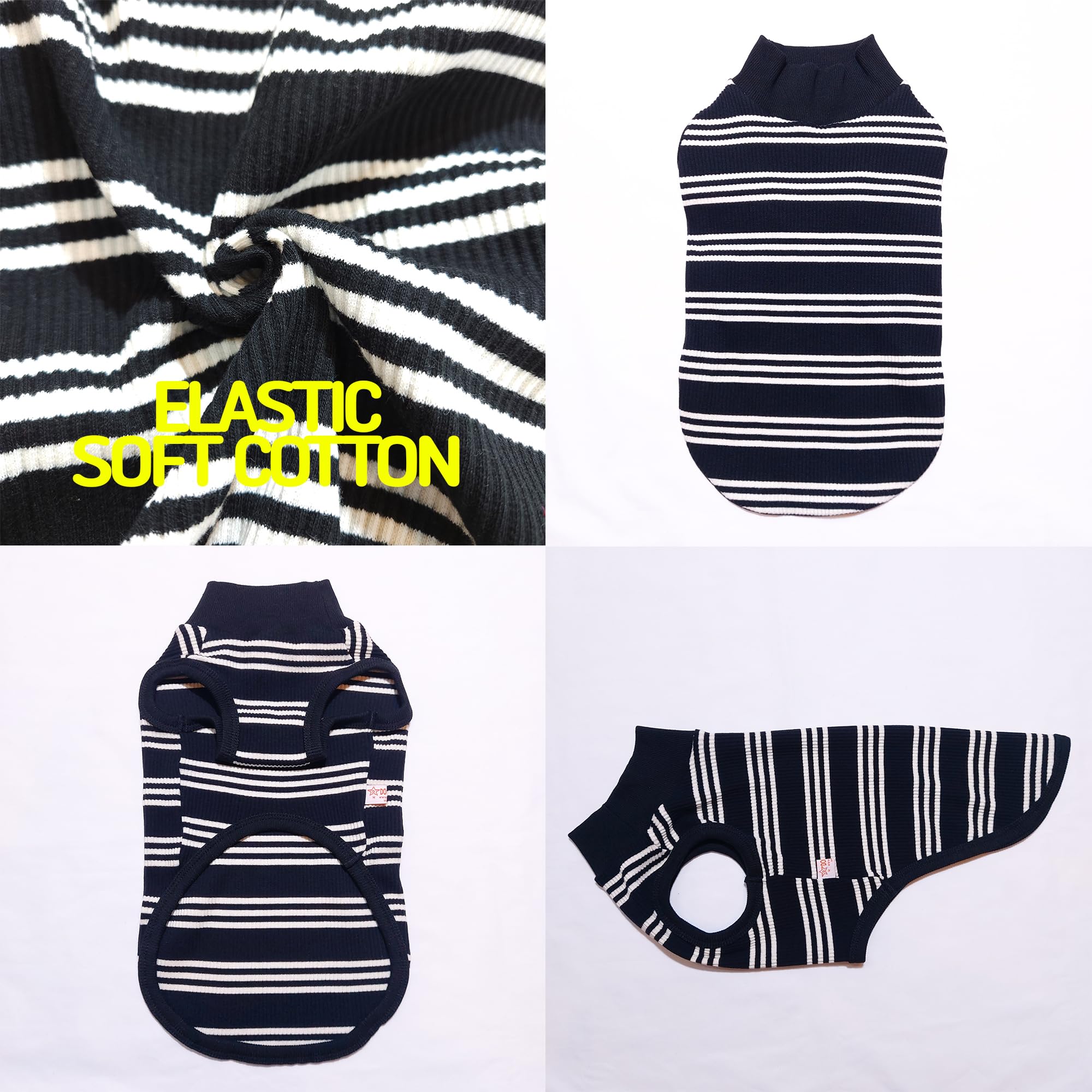 D Doggy Star Dachshund Clothes For Dogs Mini And Adults T Shirts (Xl,Ivory Stripe)