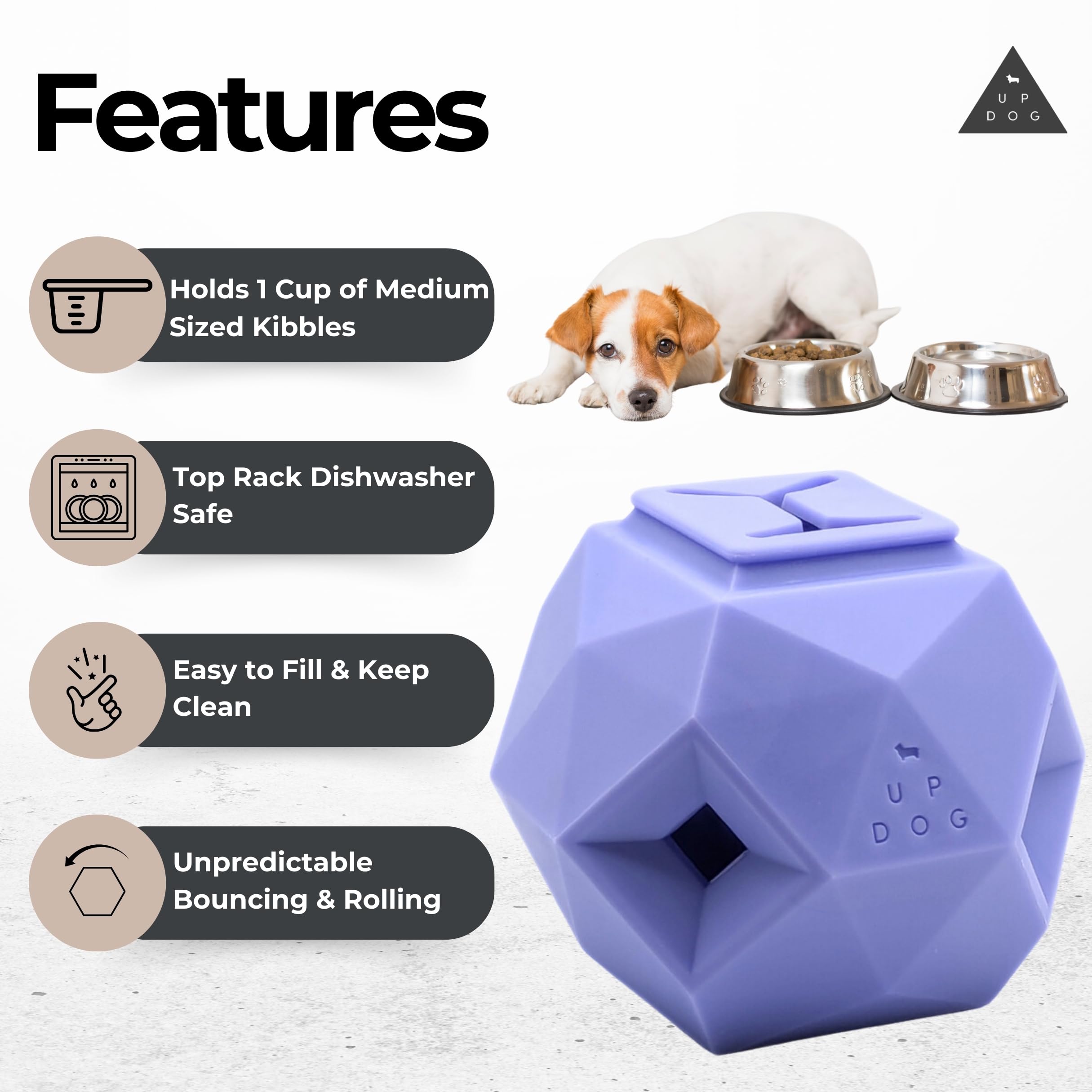 Treat Dispensing Balls for Medium Dogs and Cat Treat Dispenser Toy Interactive for Self-Play Improves Oral Hygiene, Mental Simul