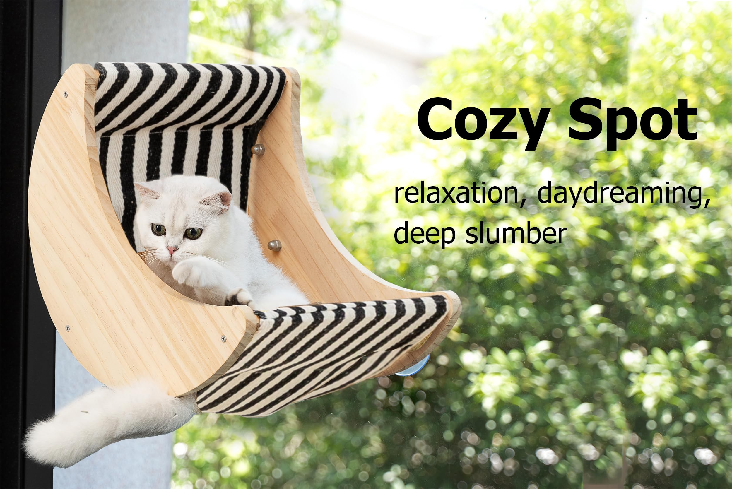 Window Cat Beds For Indoor Cats Perches Moon Shelves Mounted With Strong Suction Cups Cat Window Seat For Sleep And Watch Birds(