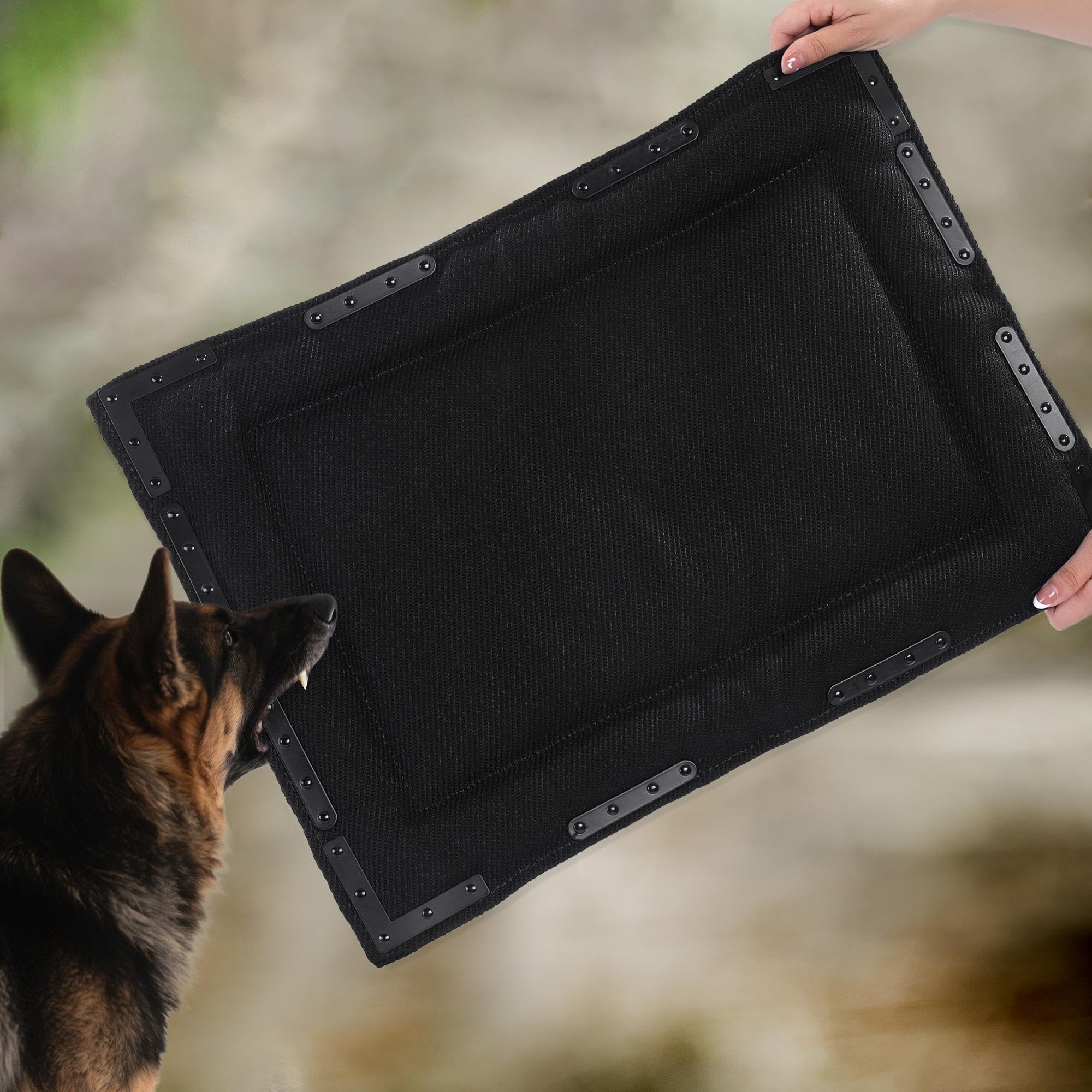 HOMBYS Indestructible Chew Proof Dog Bed with 12 Metal Rivets - Ultra Durable 0.8 Thick Kennel Mat for Aggressive Chewers & Teet