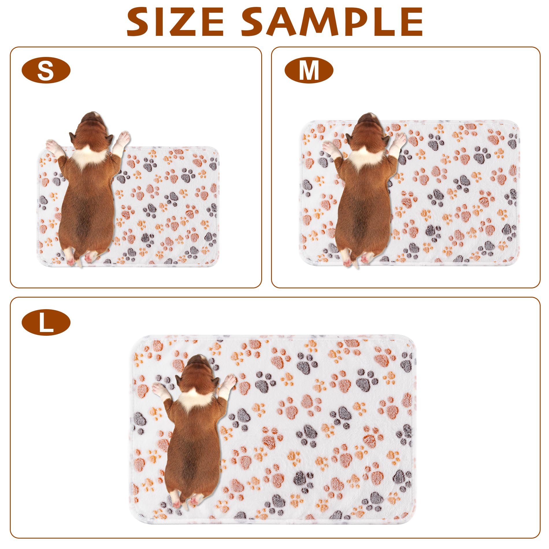 1 Pack 3 Blankets Fluffy Premium Fleece Soft Pet Blanket Flannel Throw for Cat Dog Puppy (Small 23x16, Paw-White/Pink/Brown)
