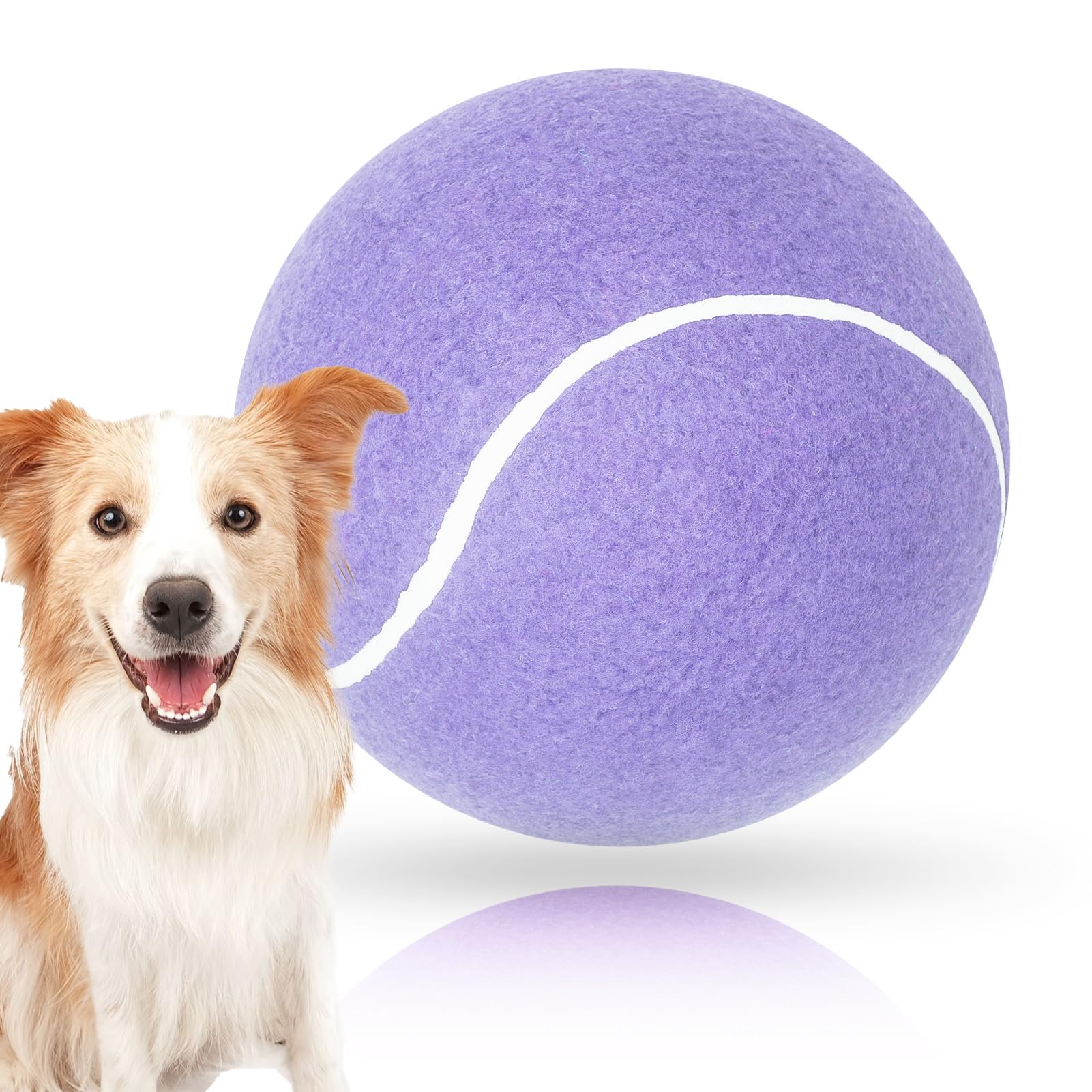 Banfeng Big Tennis Ball for Dogs, Giant Dog Tennis Ball Toy Large Outdoor Sports Gift for Small Medium Large Dog (Light Purple, 