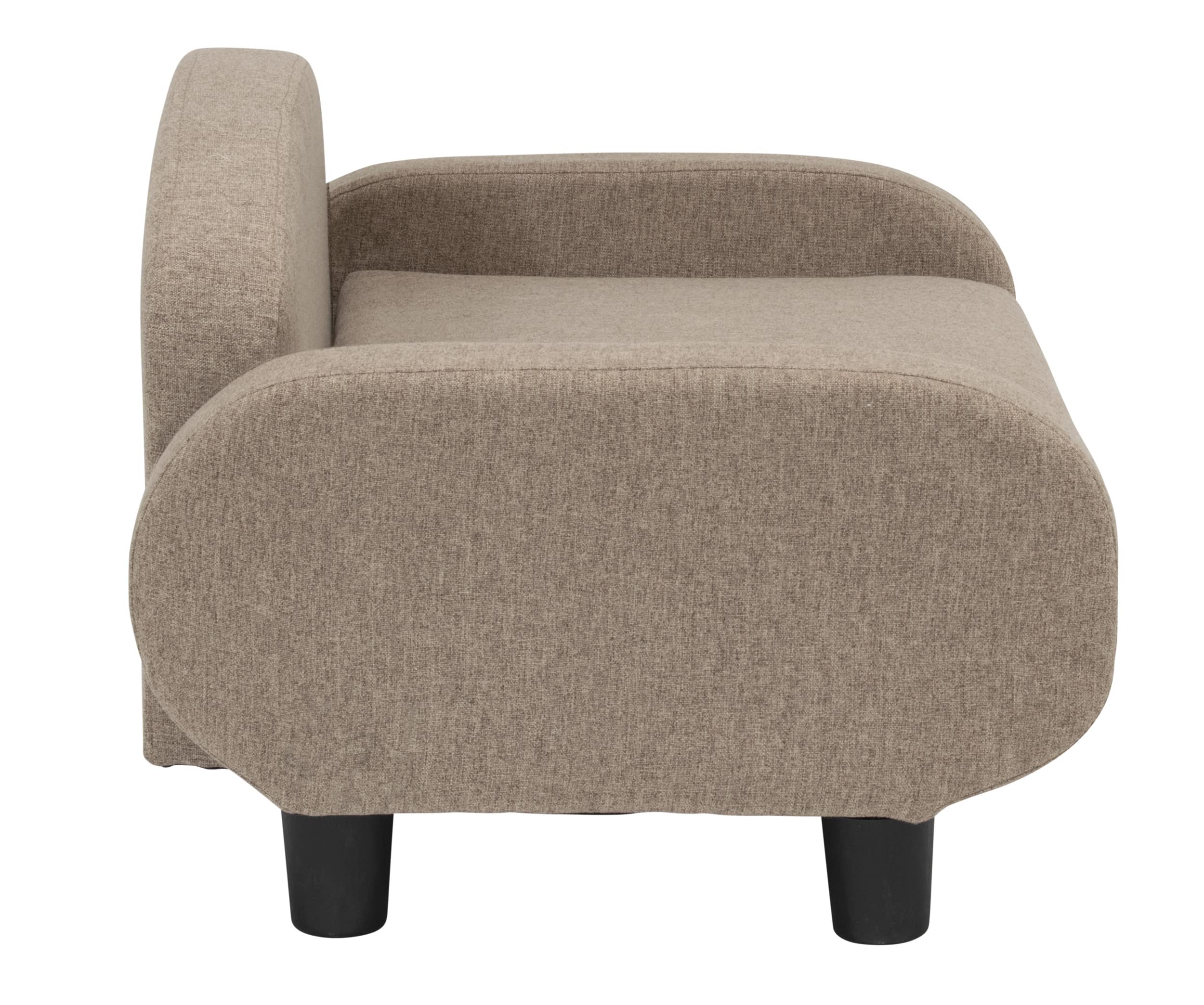 Paws & Purrs Modern Pet Sofa 31.5'' Wide Low Back Lounging Bed With Removable Mattress Cover In Espresso/Sand