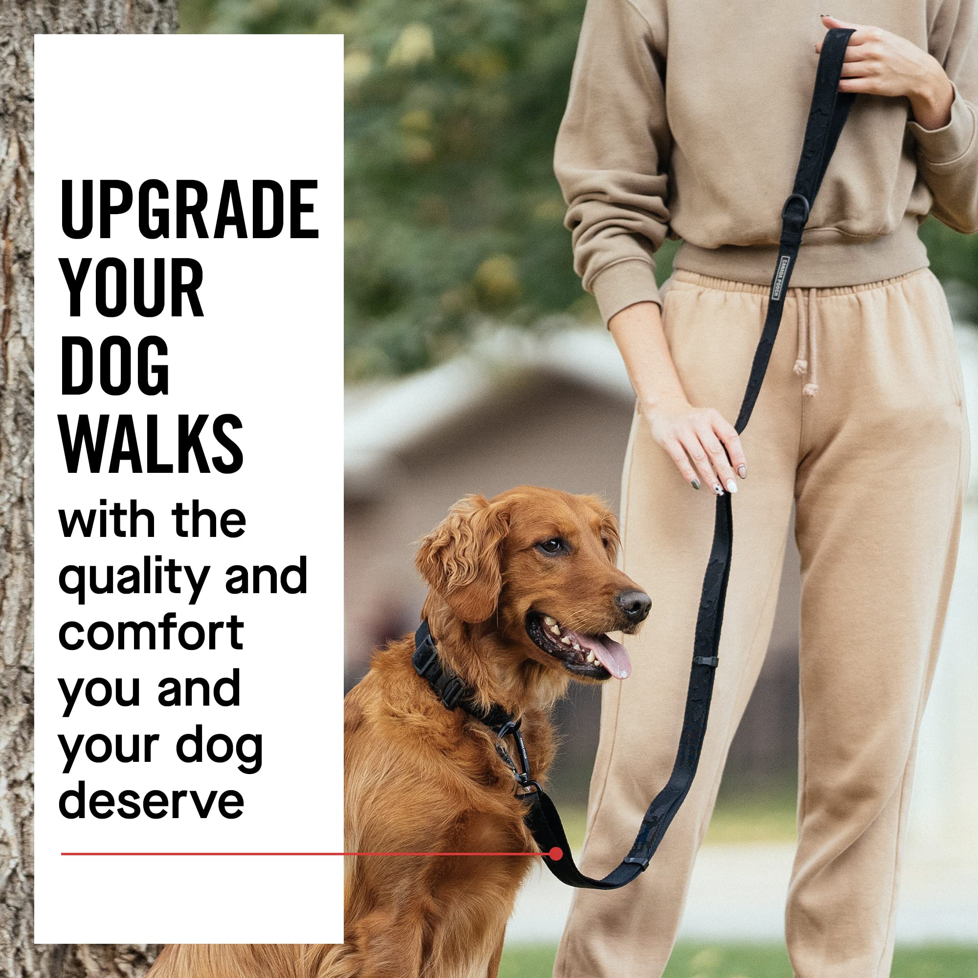 Canada Pooch Dog Utility Leash - Durable Nylon Heavy Duty Dog Leash With Neoprene Padded Handle | 4Ft To 6Ft Adjustable Dog Leash With Extra Strength Carabiner For Collar