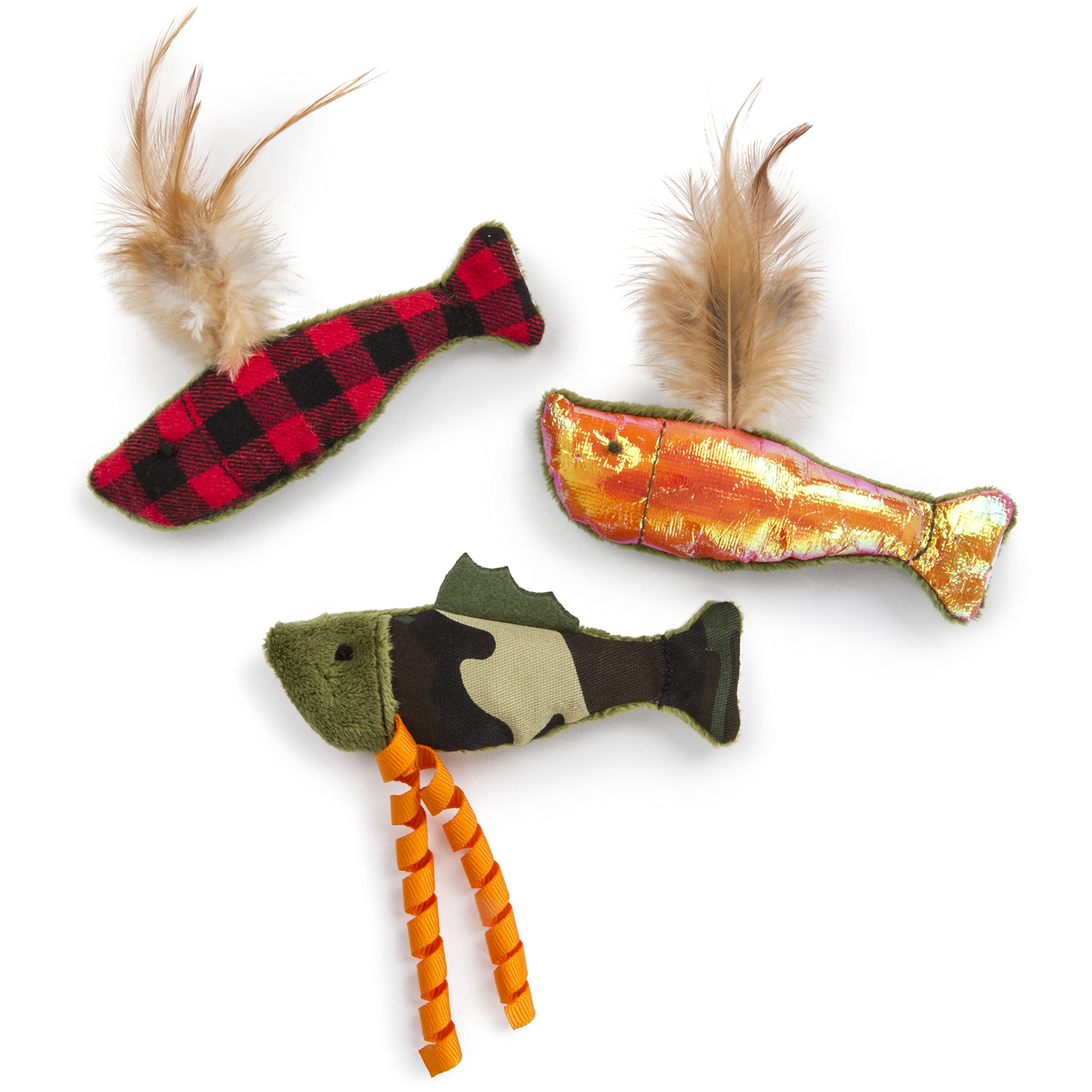 Smartykat (3 Count Fish Friends Crinkle Catnip Cat Toys - Multi Color, 3 Count