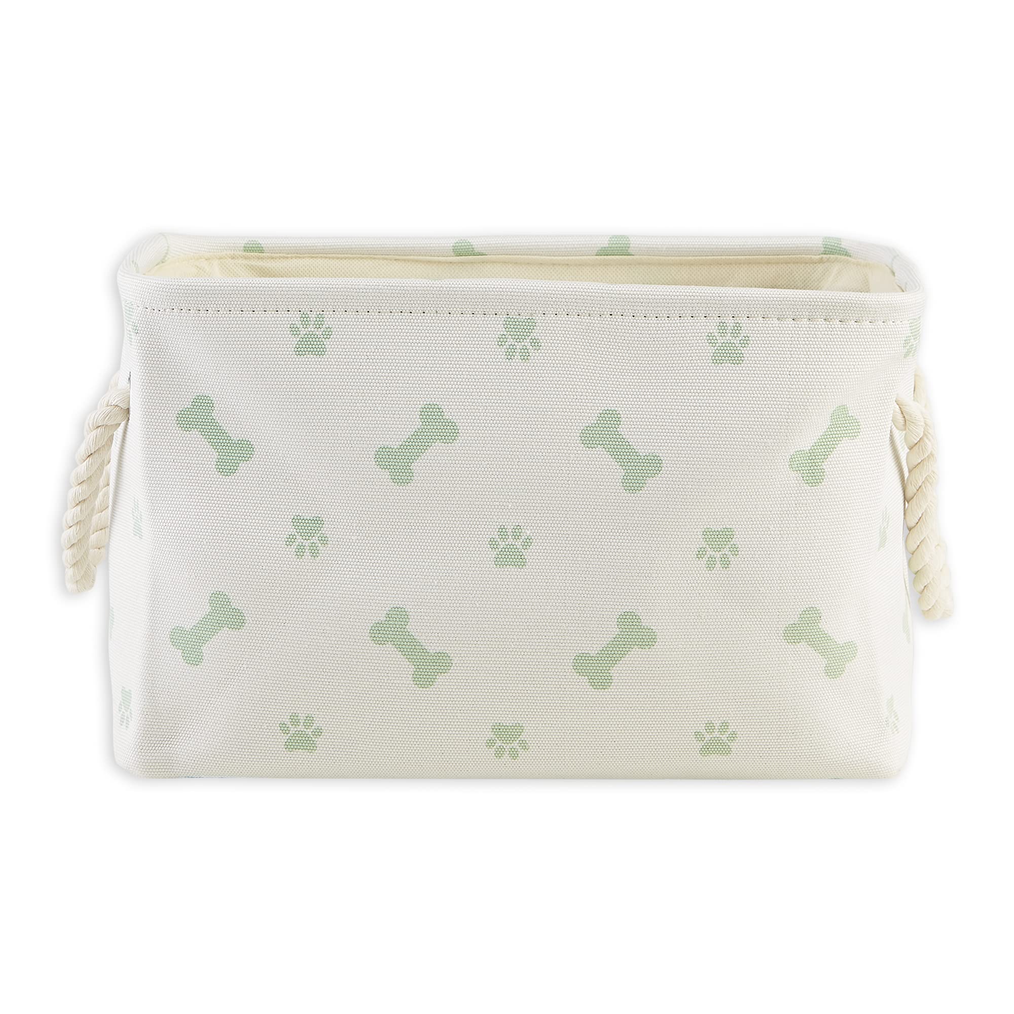 Bone Dry Pet Storage Collection Paw and Bone Print, Small Rectangle, 14x8x9, Mint