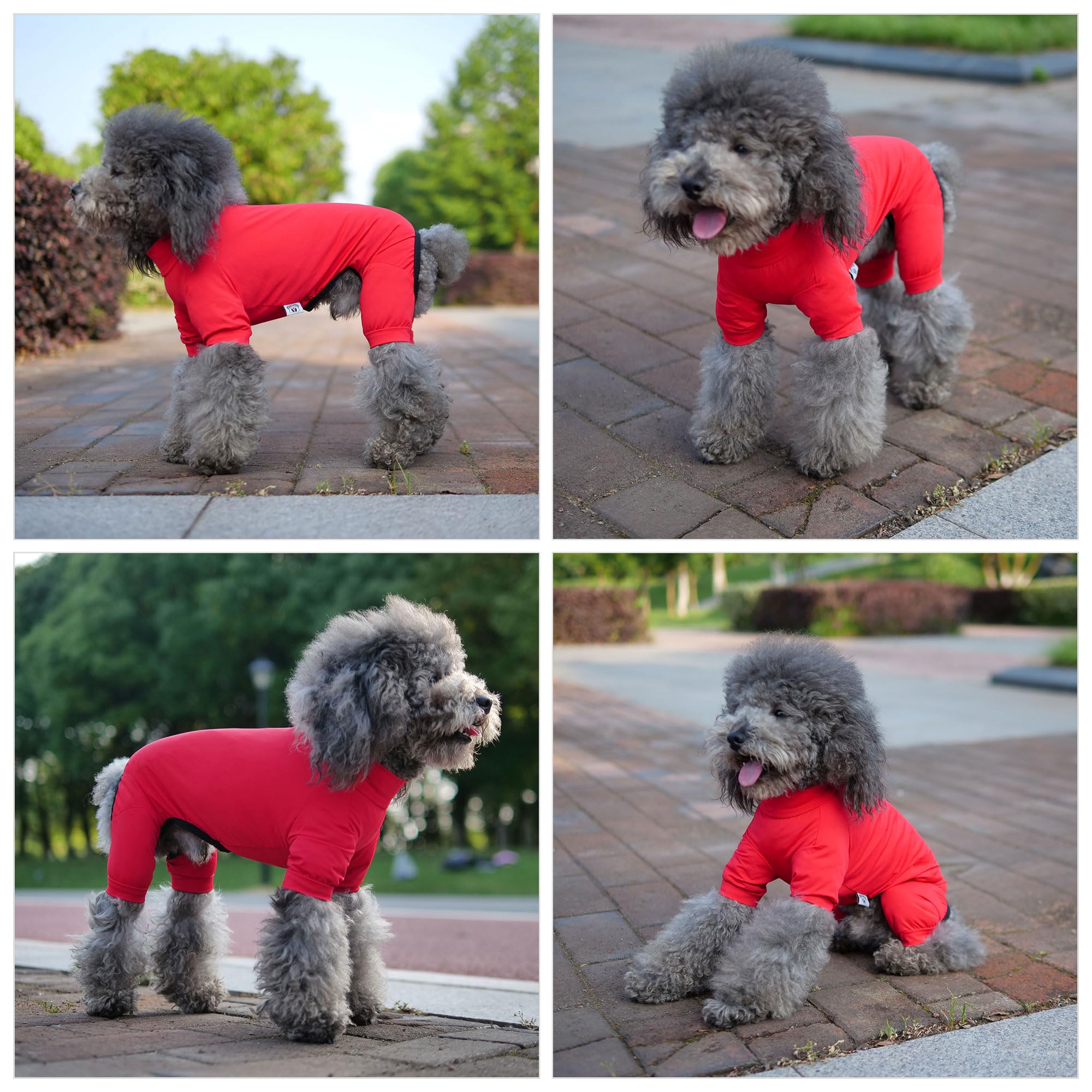 Lovelonglong Dog Jumpsuit With Uv Protection And Quick-Dry Fabric For Spring Summer Pet Pajamas Red L