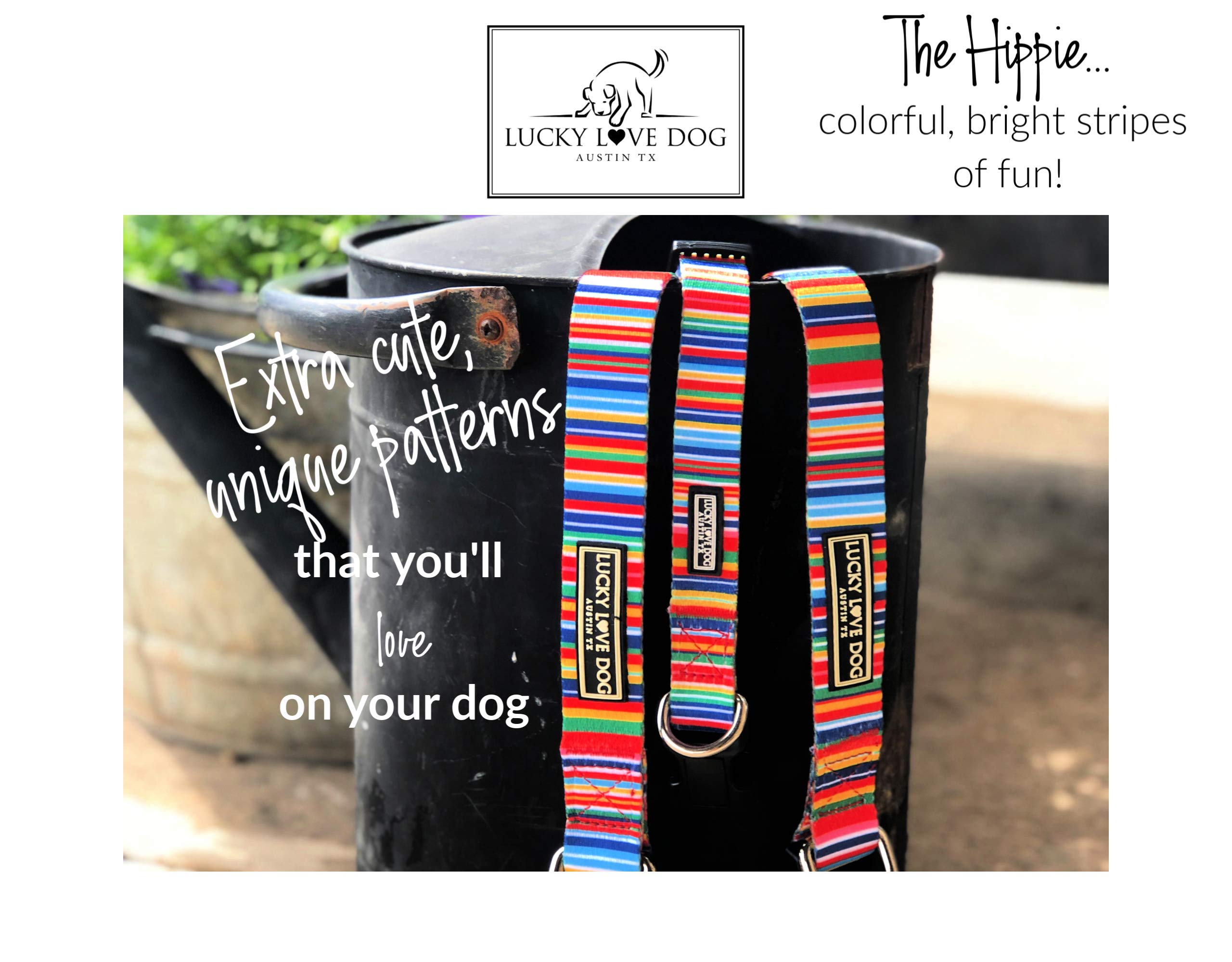 Lucky Love Dog Leash, Beautiful Vivid Patterns, Durable & Long Lasting (Hippie, Small)