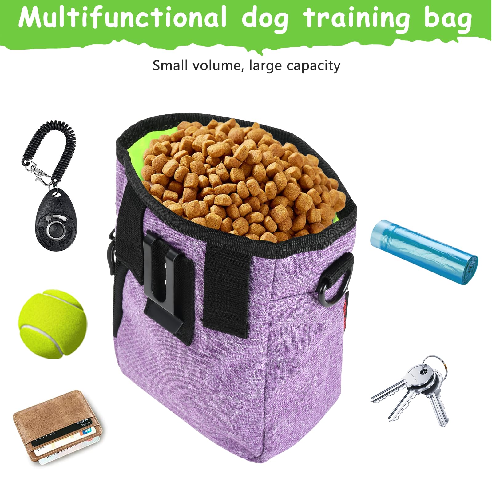 kissleaf Dog Treat Pouches for Pet Training with Magnetic Closure Treat Pouches for Pet Training,Large Dog Treat Training Pouch