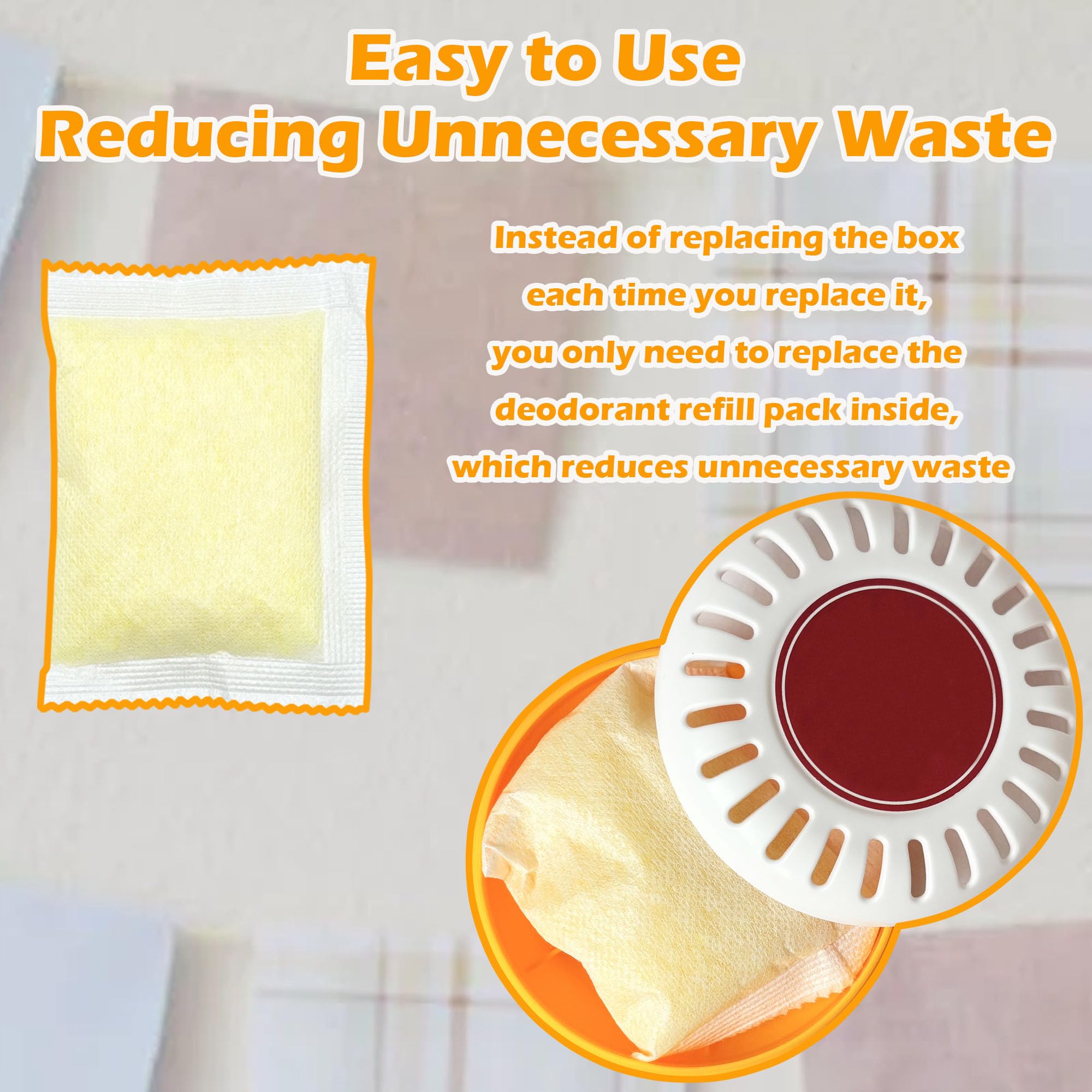 AFJWUZ 12 Pack Deodorizer Refills for Munchkin Diaper Pail, Yellow, Silica/Clay/Carbon, Model WH001