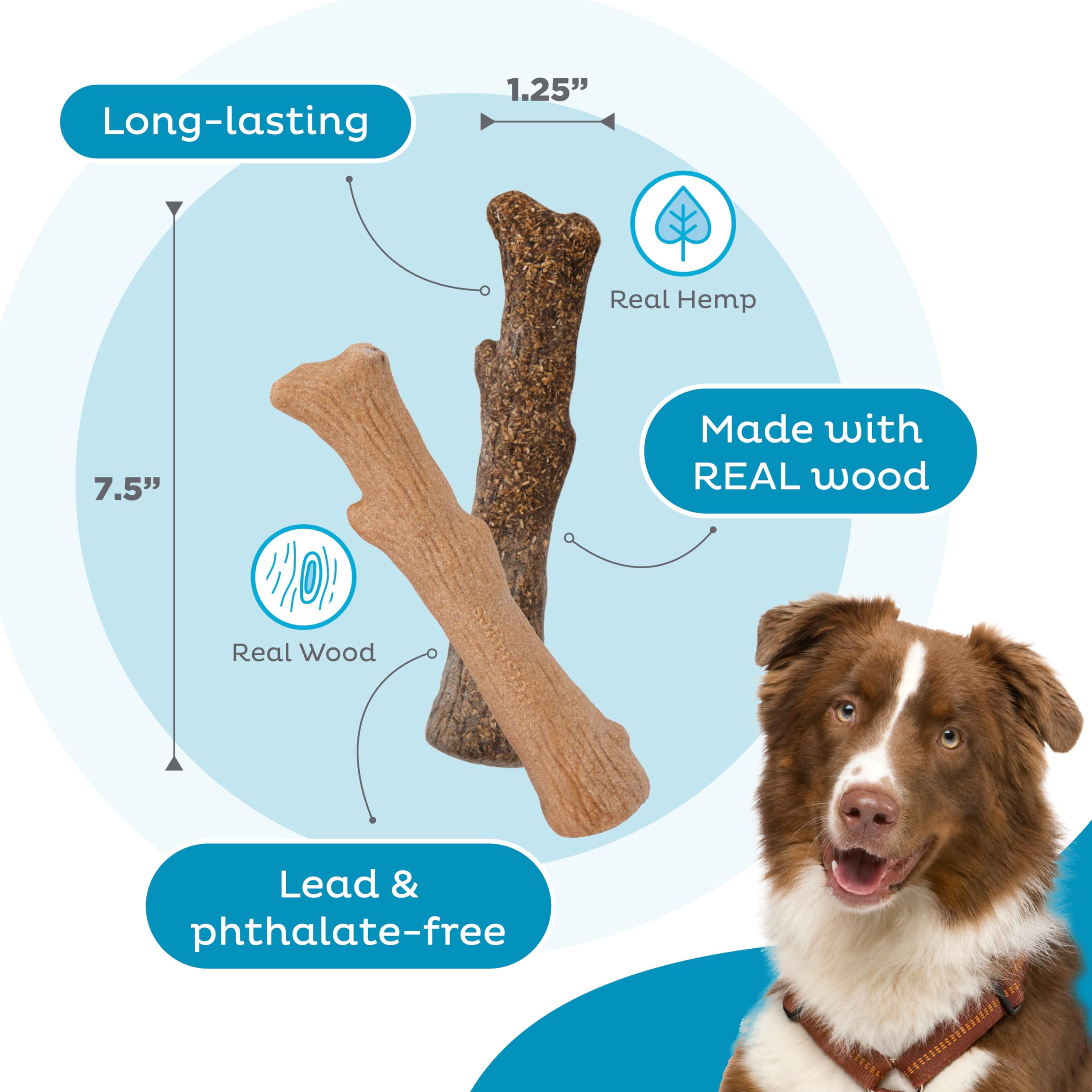 Petstages Newhide Alternative Dog Chew Toy, Medium (2 Piece)
