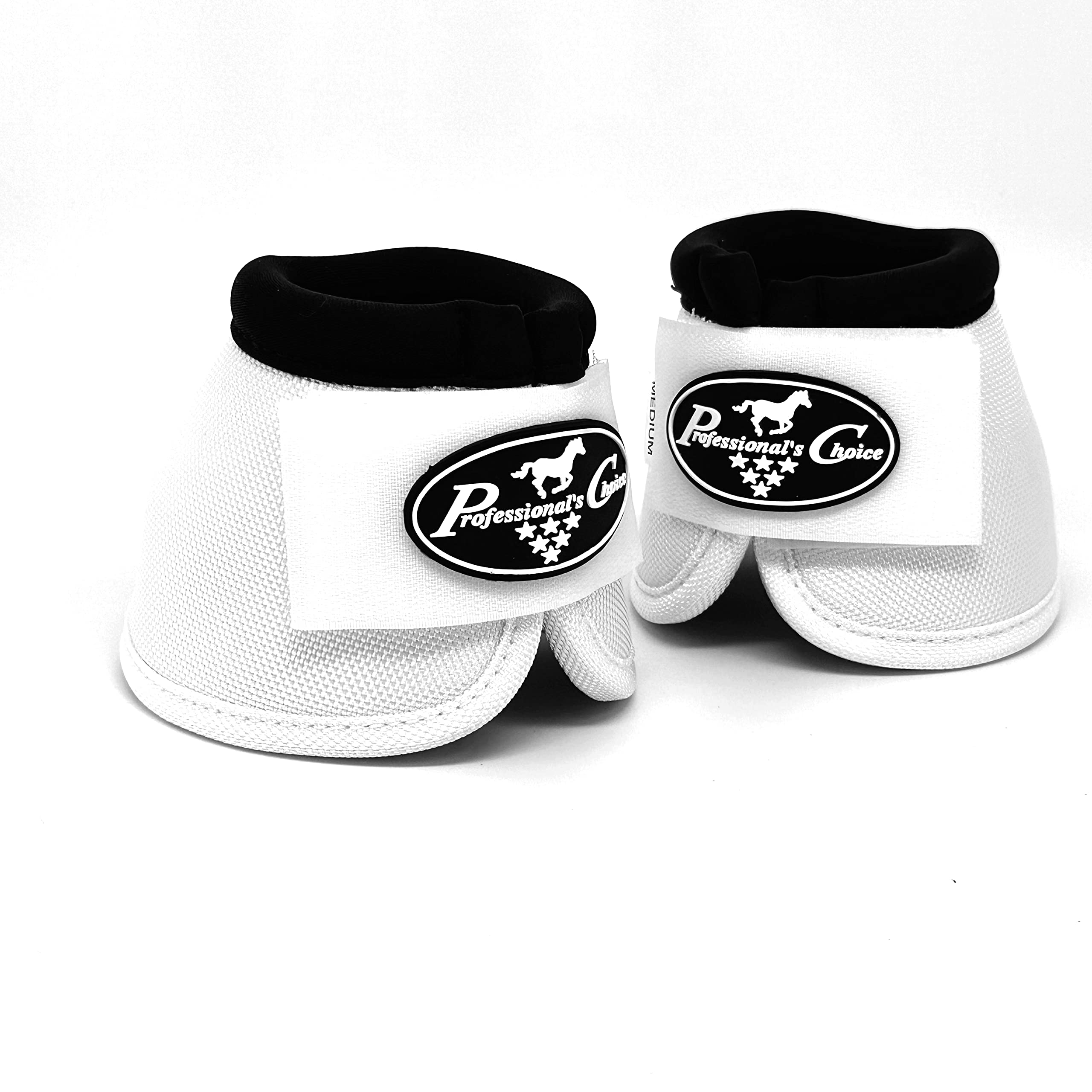 Professional'S Choice Ballistic Overreach Bell Boots For Horses | Superb Protection, Durability & Comfort | Quick Wrap Hook & Loop | Sold In Pairs | Medium White