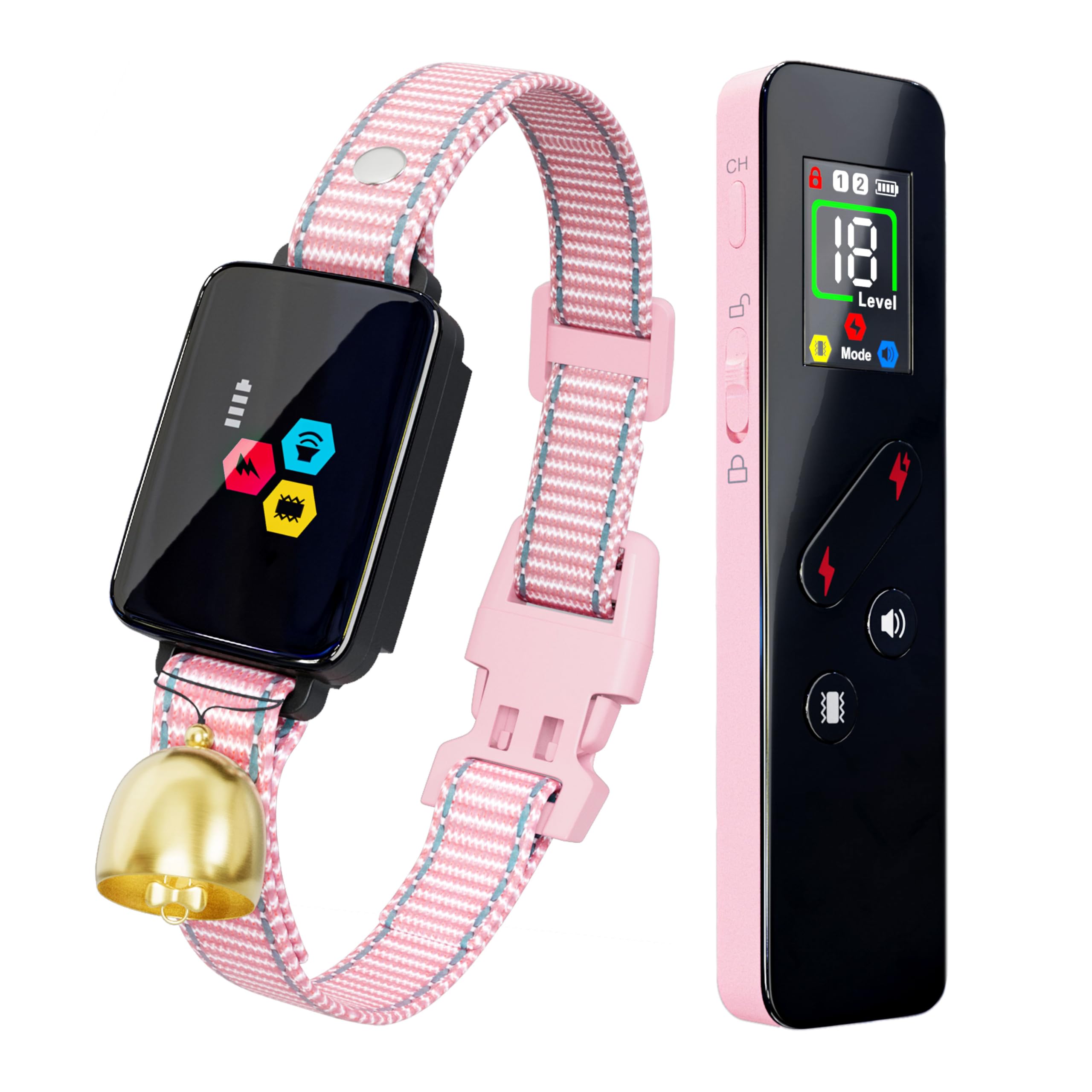 Cat Training Collar Cat Bark Collar With Remote Electric Cats Shock Collar 3300Ft Ip67 Waterproof 3 Training Modes Beep Vibratio