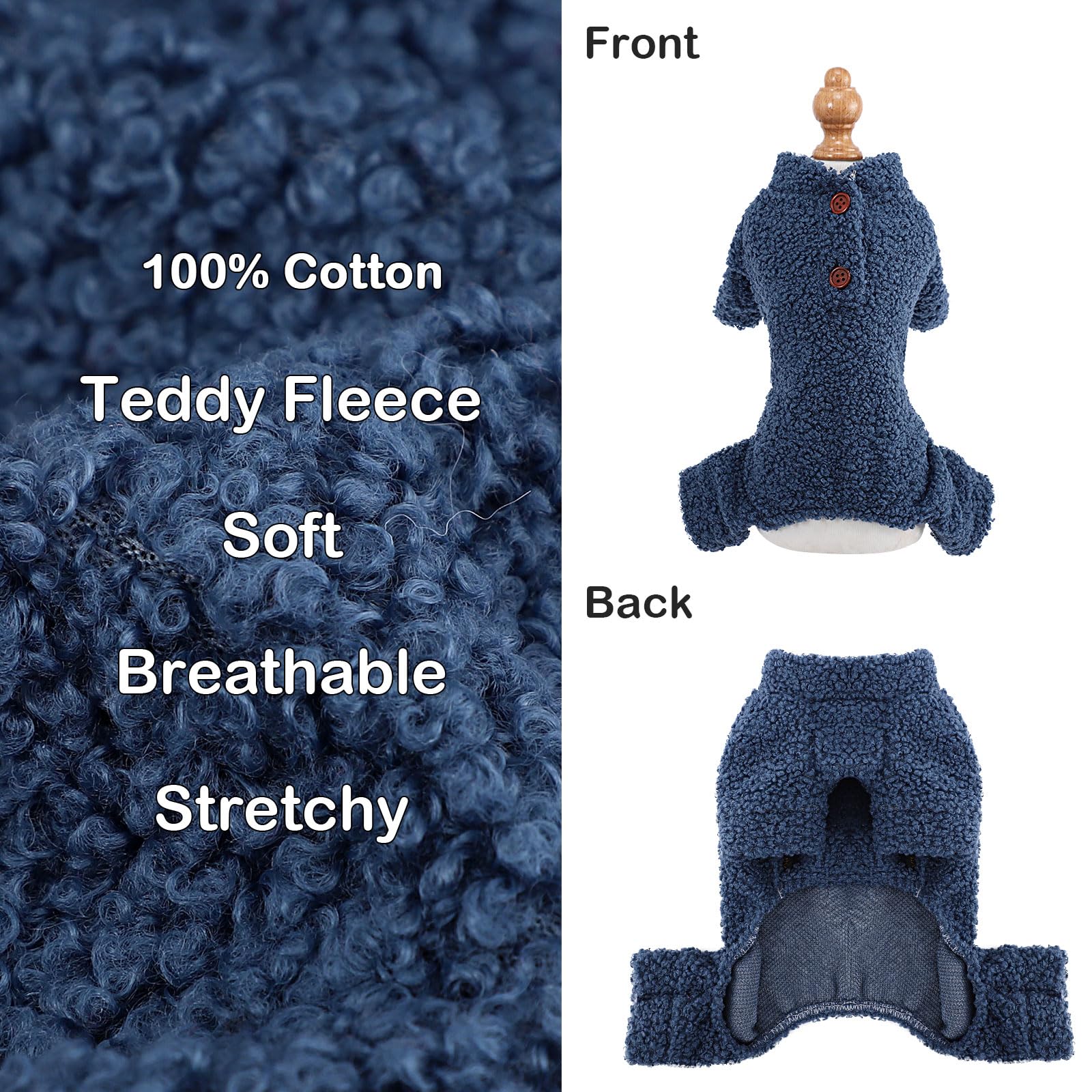 Dog Pajamas For Small Dog Boy Girl Fleece Puppy Clothes Jammies 4 Leg Dog Pjs For Chihuahua Yorkie Fall Winter Warm Onesie Jumps