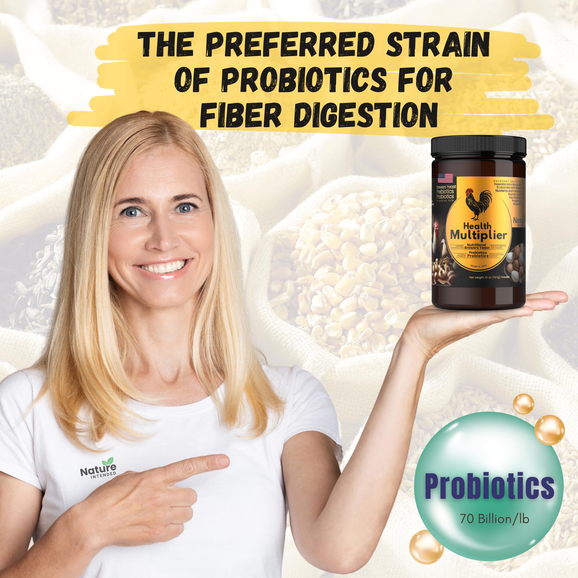 Brewers Yeast + Probiotics + Niacin + Vitamins Supplement for Ducks, Chickens and Poultry. (Molt Recovery, Severe Stress, Egg Q