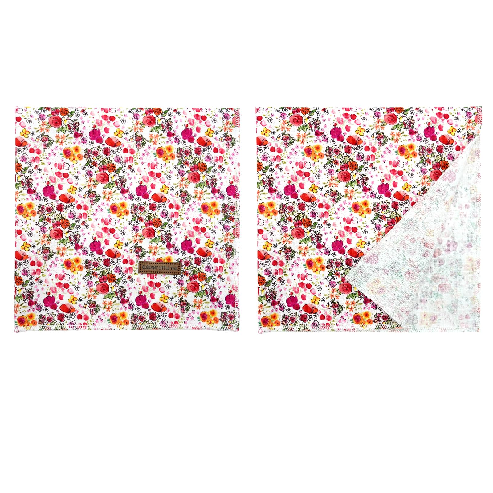 Elegant Little Tail Dog Bandanas - 1Pc Washable Cotton Summer Kerchief Reversible Bibs Scarf For Small To Large Dogs