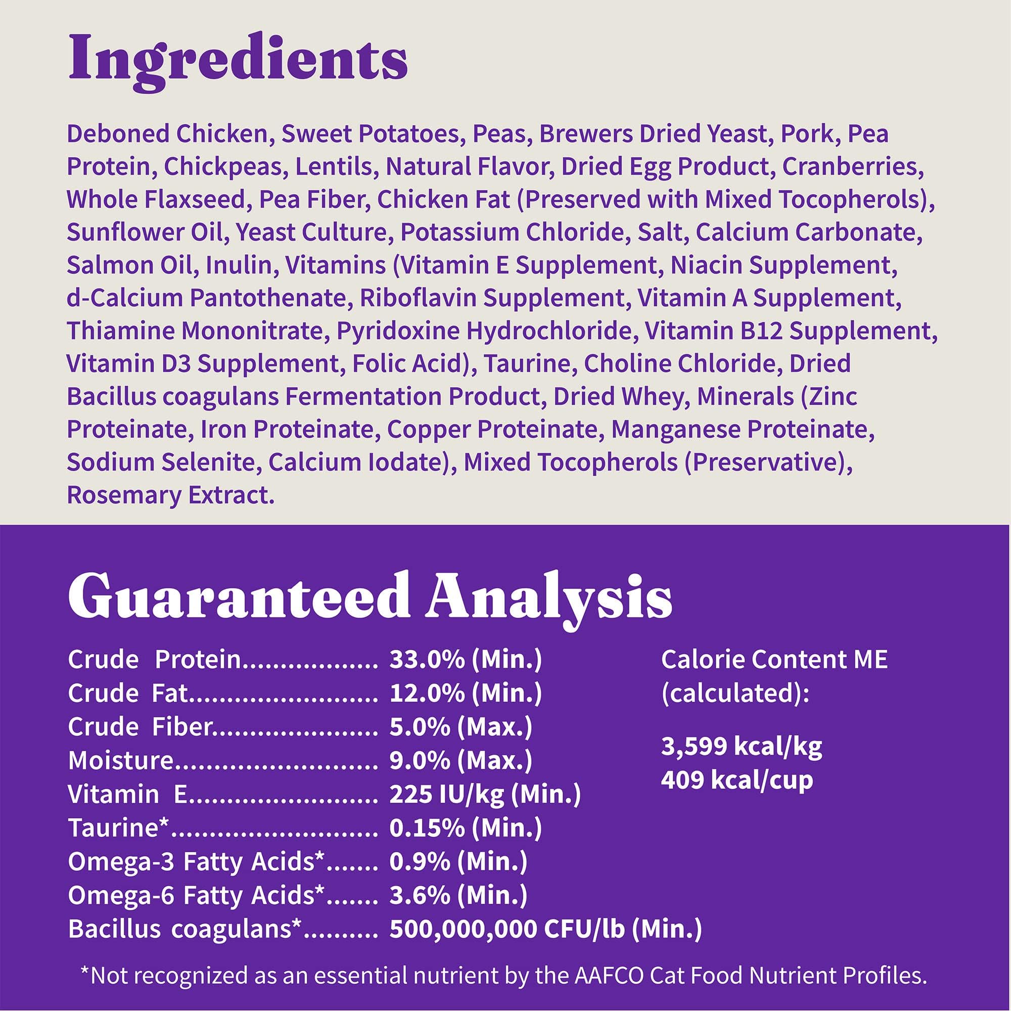 Halo Holistic Indoor Cat Food Dry, Grain Free Cage-free Chicken Recipe for healthy weight support, Complete Digestive Health, Dr