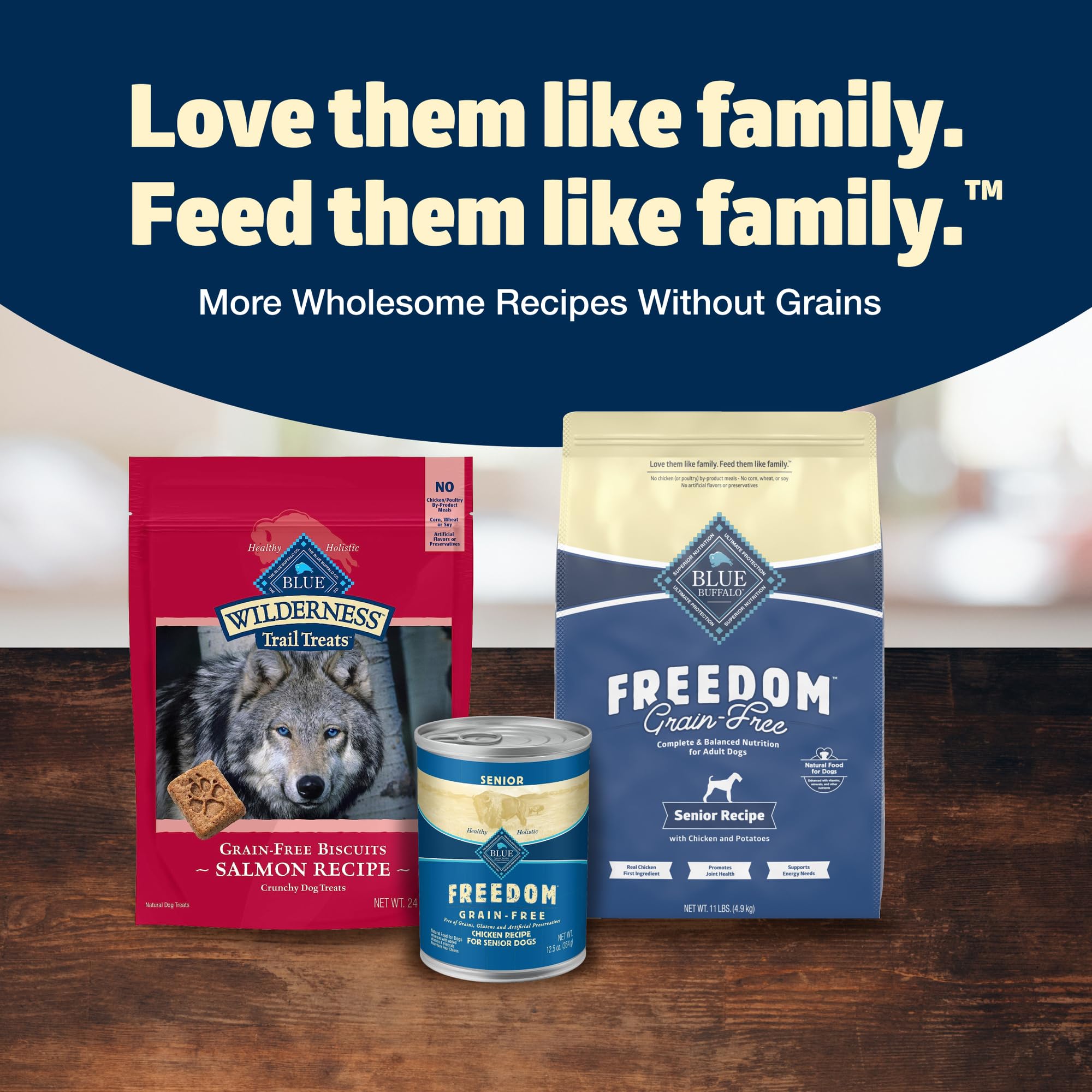 Blue Buffalo Freedom Grain-Free Senior Dry Dog Food, Provides Energy To Stay Active, Made in the USA with Natural Ingredients, C
