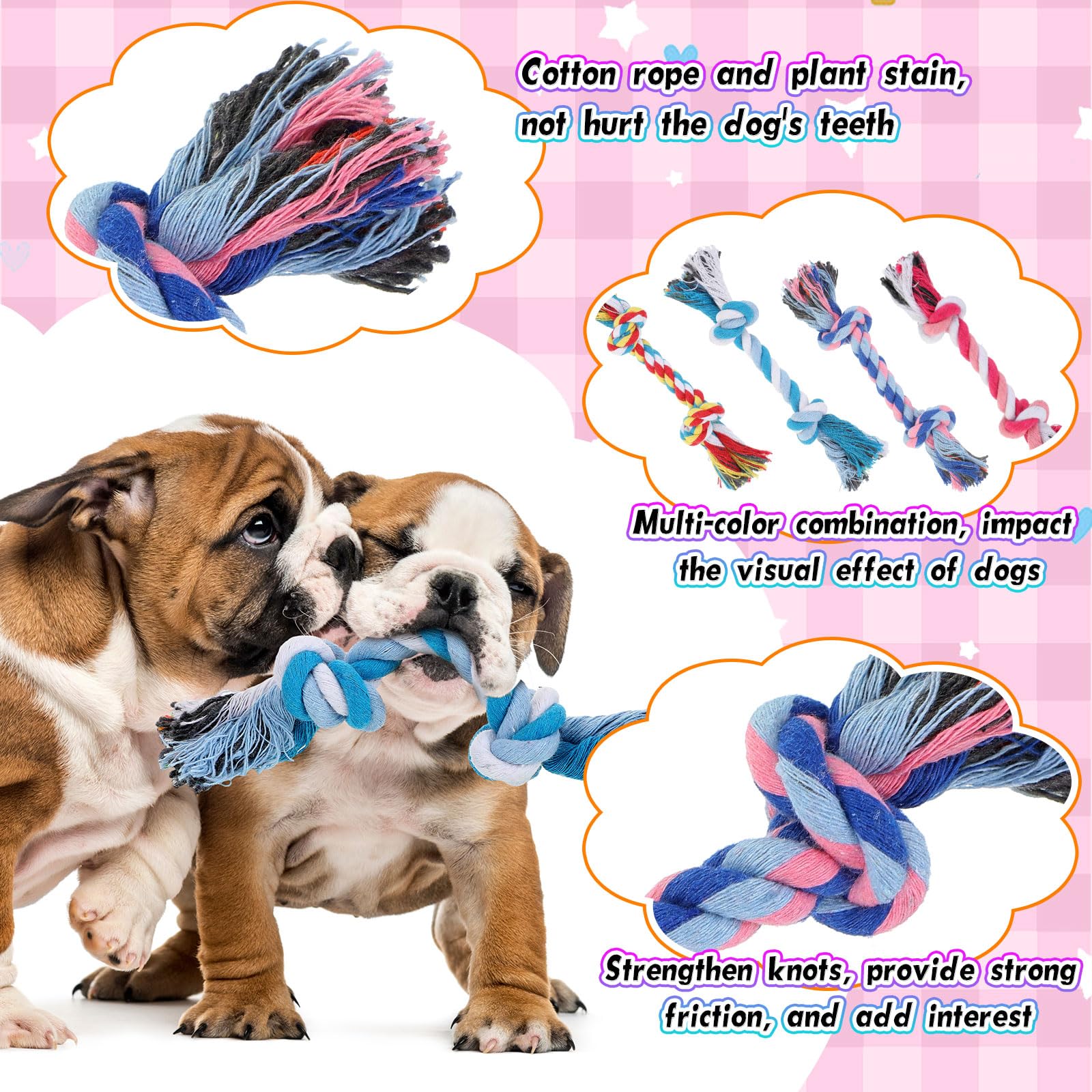 Paterr 12 Pcs Rope Dog Toys Multi Color Puppy Rope Toy Cotton Puppy Toys Dog Chew Puppy Teething Toys For Small And Medium Dogs