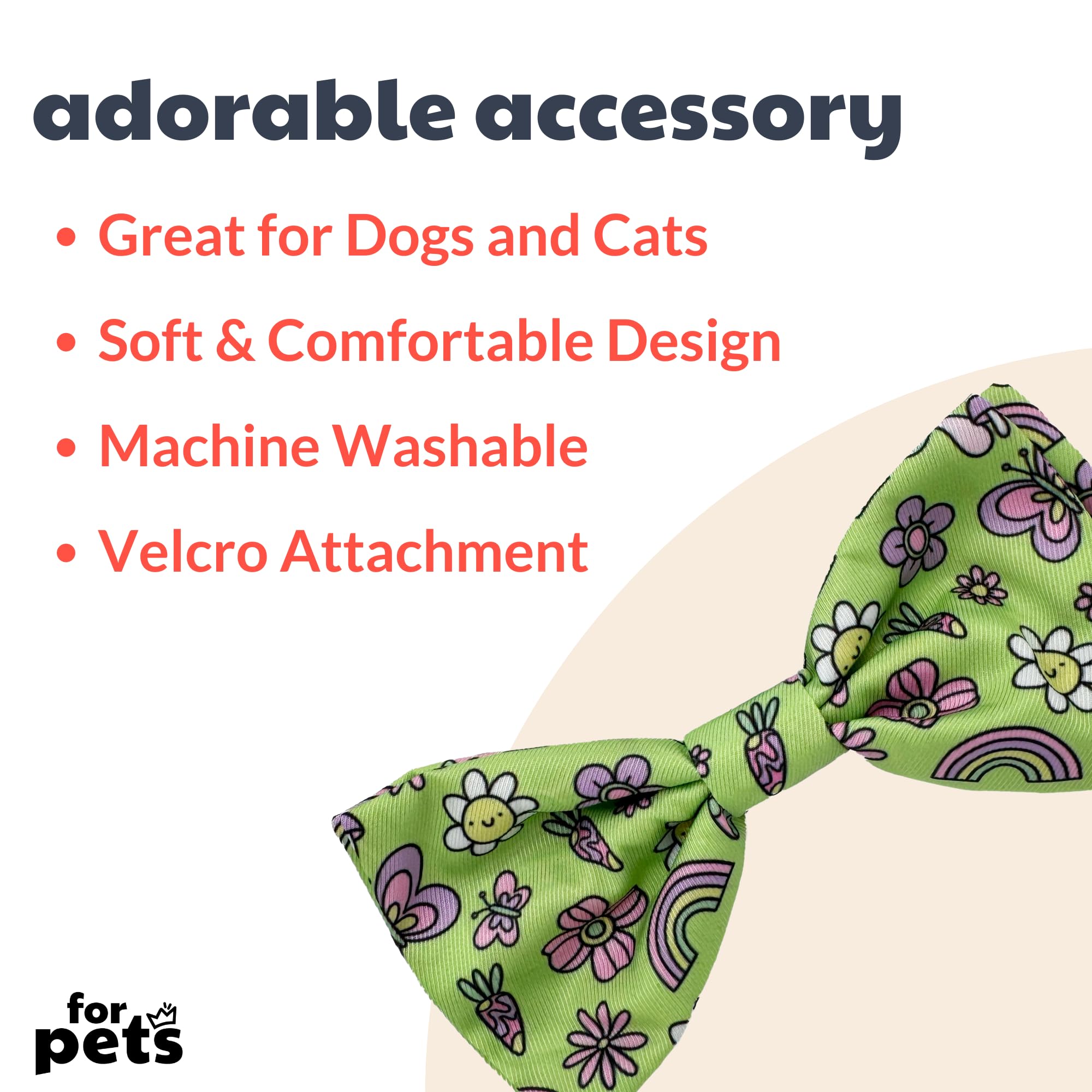 Huxley & Kent Bow Tie For Pets - Everything Spring (Small) - Easter Spring Bow Tie Collar Attachment - Fun Bow Ties For Dogs & C