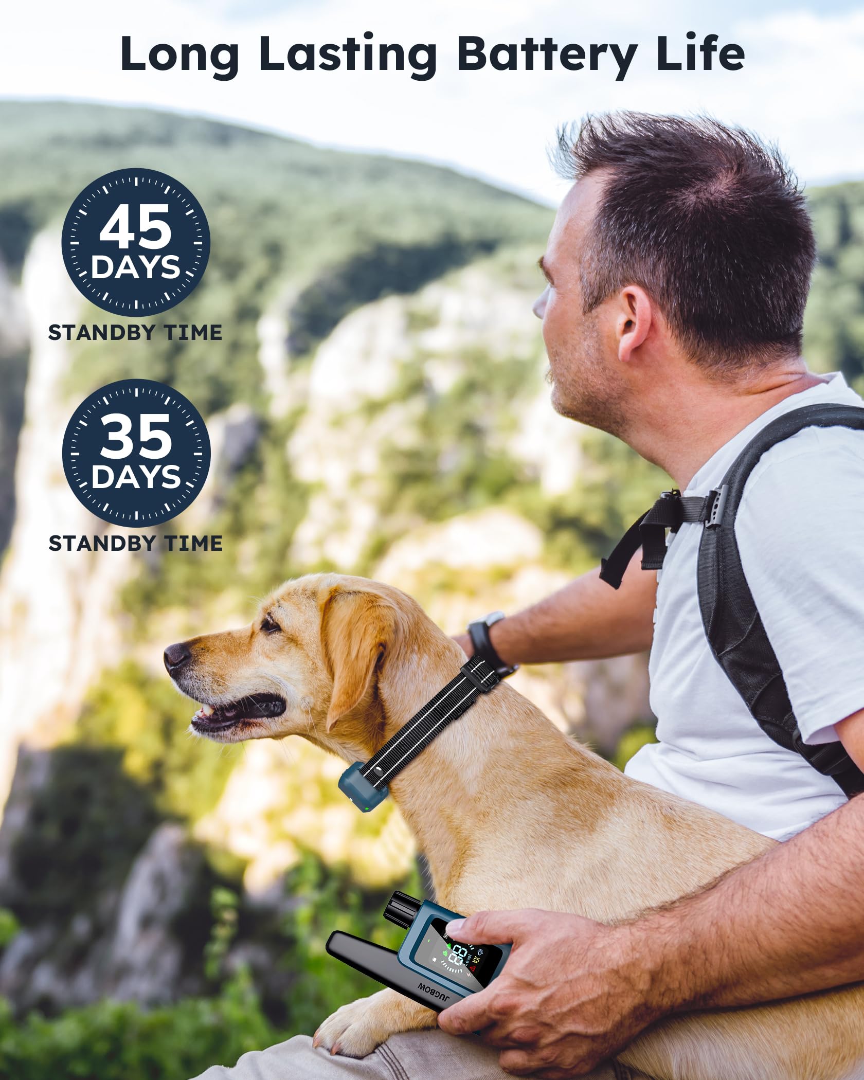 Jugbow Dog Shock Collar 2 Dogs (10-120Lbs) - 4200Ft Dog Training Collar With Remote Ipx7 Waterproof Electric Collar With 4 Training Modes, Rechargeable E-Collar For Lager Medium Small Dog Cyan Blue