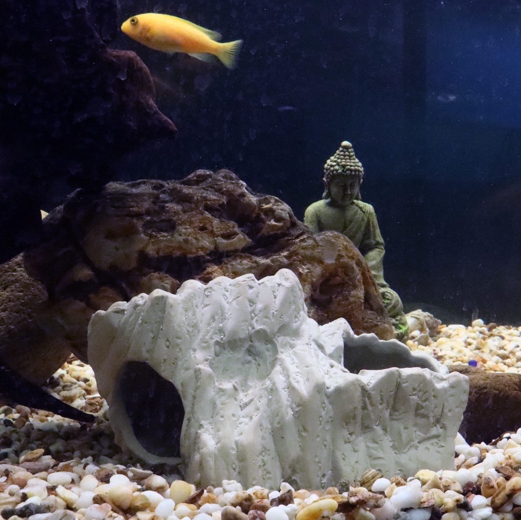Alegi Aquarium Decoration Rock Caves, Betta Fish Tank Accessories Hideout, Cichlid Stackable Cave Hiding (Small & Medium & Large