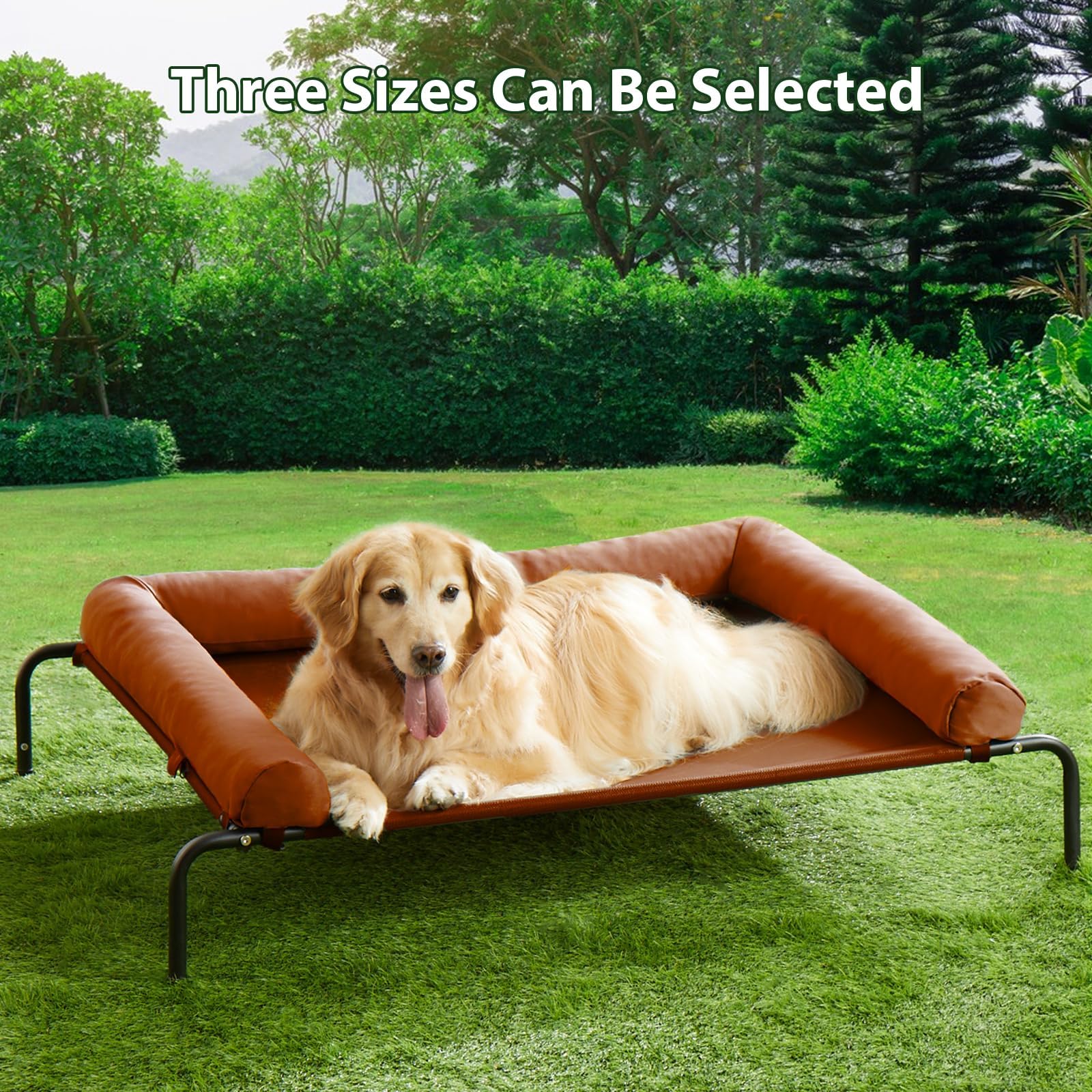 Rrpethome Large Elevated Cooling Dog Bed,Raised Cots Beds,Outdoor Dog Bed,Chew Proof Portable Cooling Pet Cot Skid-Resistant Fee
